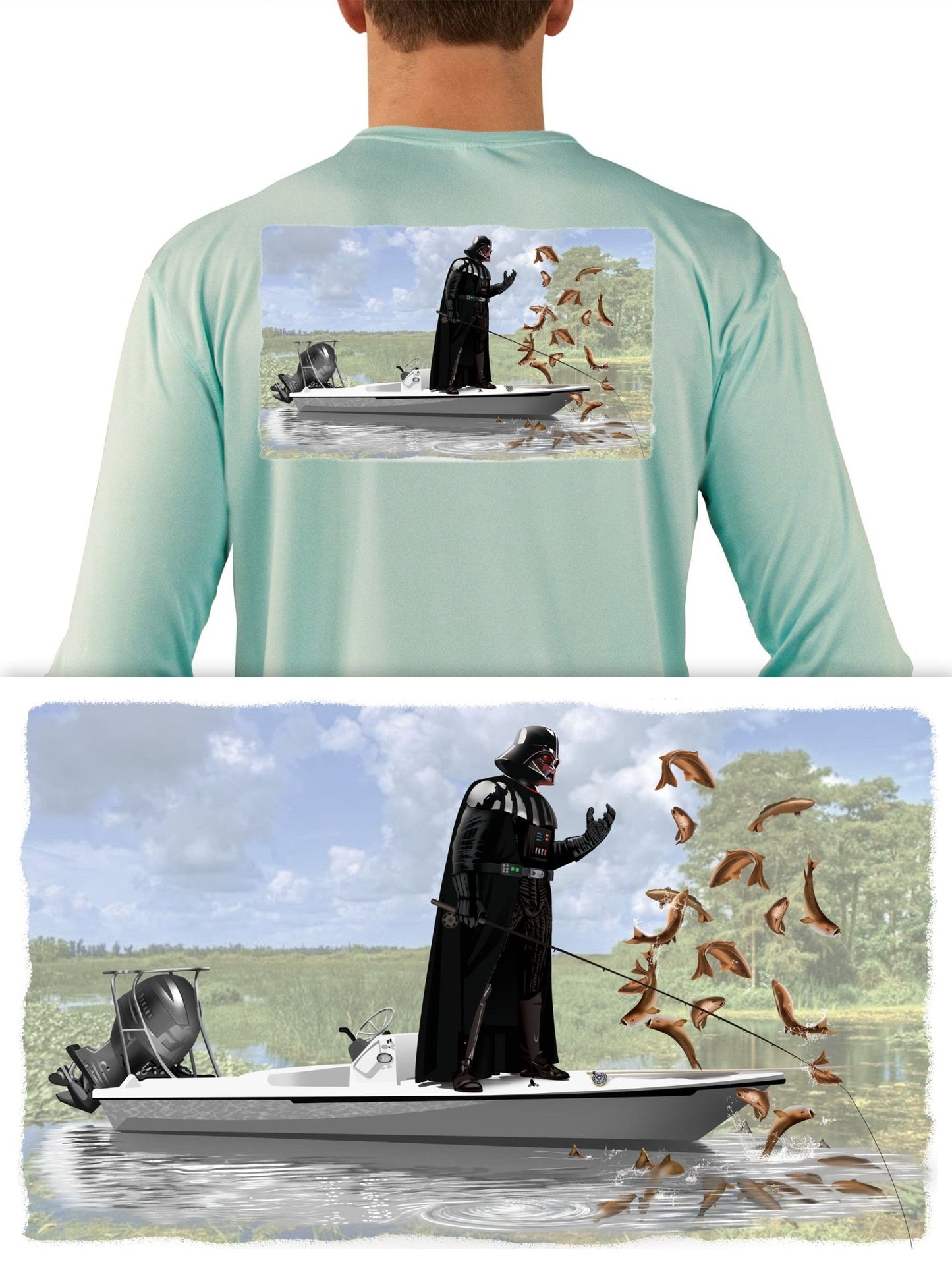 Darth Vader Force Fishing on Poling Skiff - Skiff Life