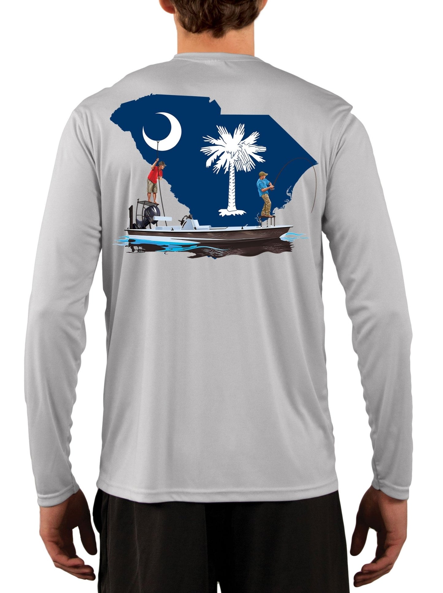 Fishing Shirt Poling Skiff South Carolina State Flag - Skiff Life