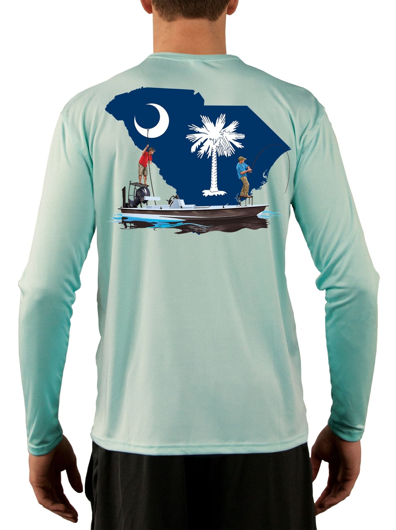 Fishing Shirt Poling Skiff South Carolina State Flag - Skiff Life