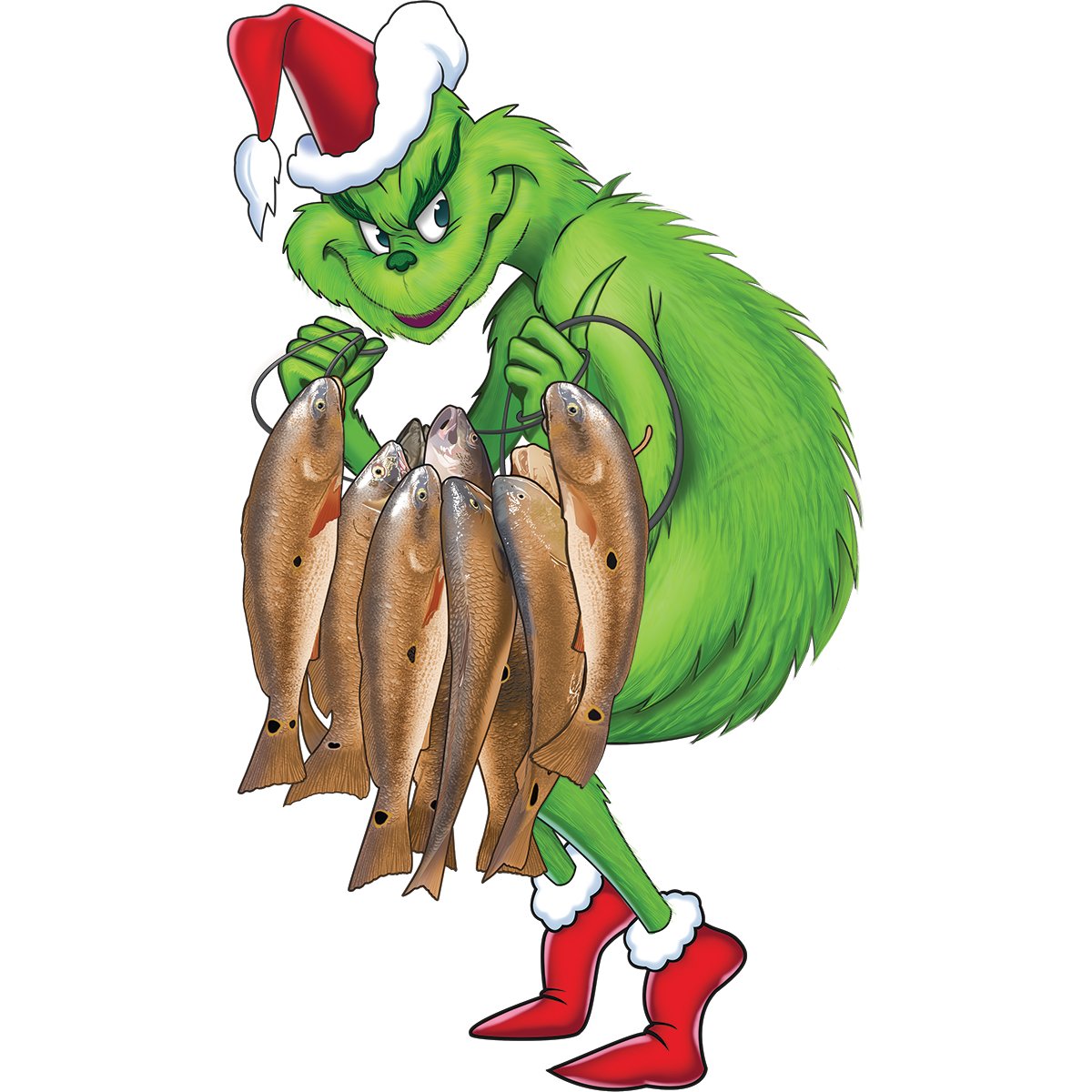 Grinch Stole Christmas Fishmas Decal Sticker – Skiff Life