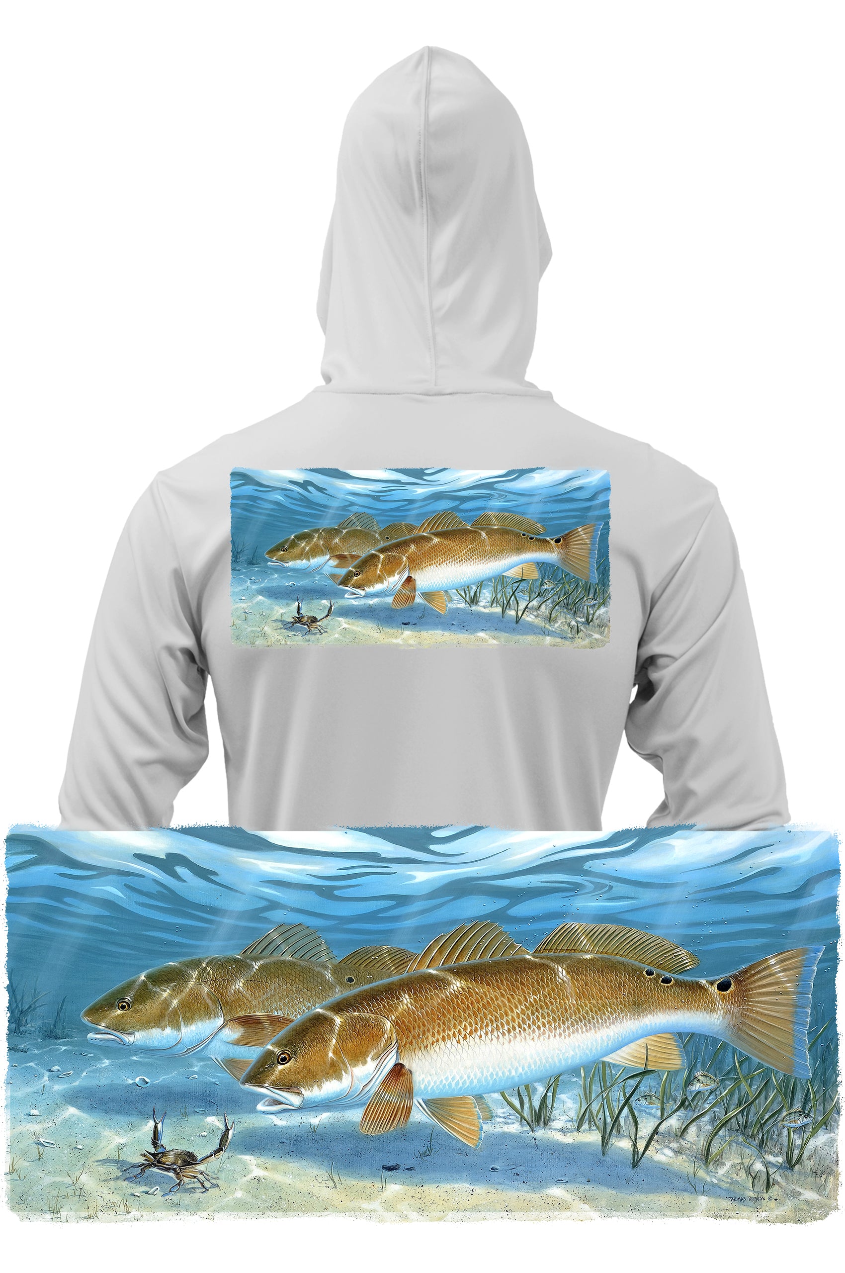Redfish Fishing Hoodie optional Flag Sleeve – Skiff Life