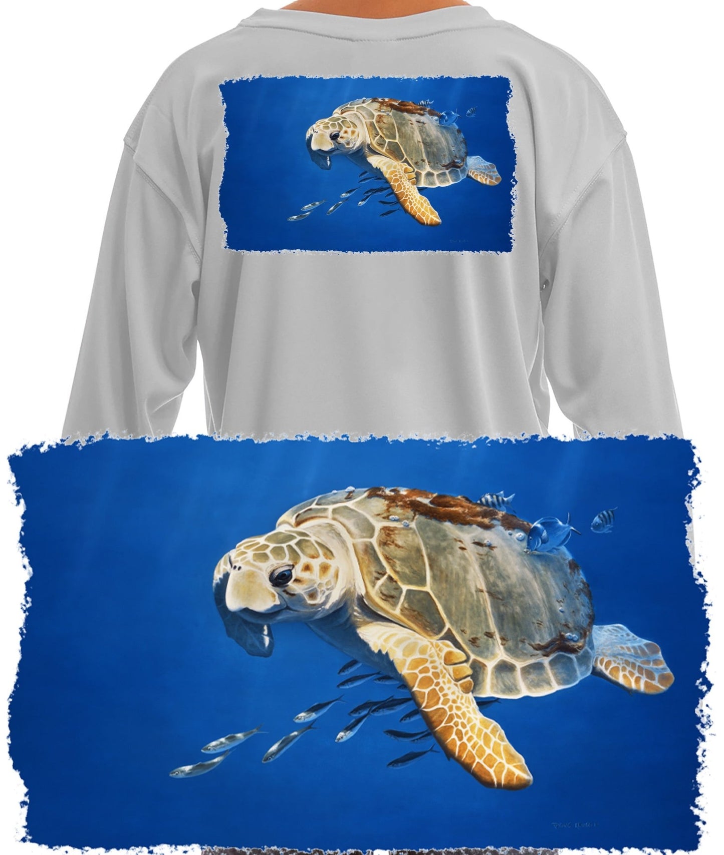 Loggerhead Sea Turtle Youth Long Sleeve Tshirt for Kids - Skiff Life