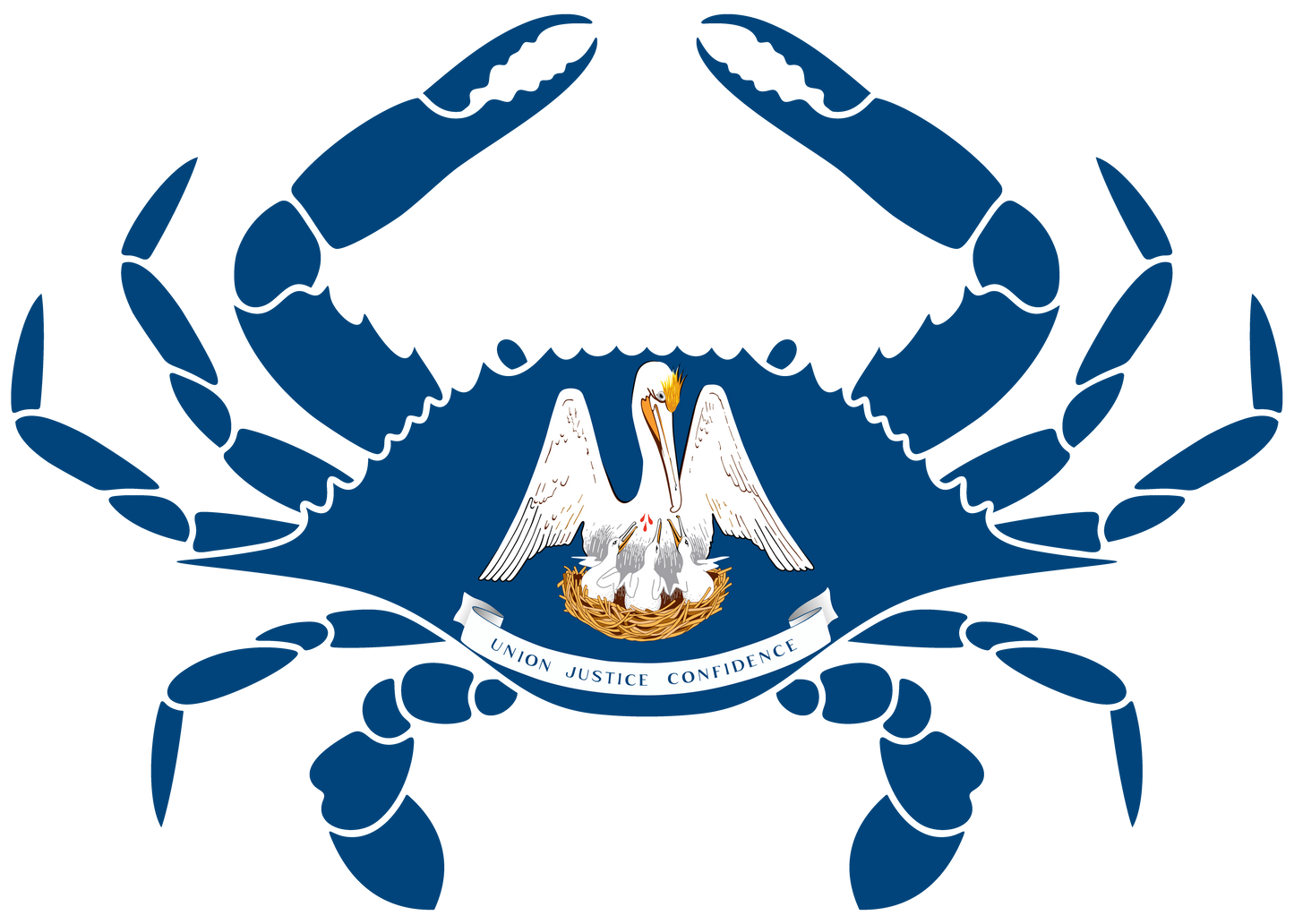 Blue Crab Decal Outline with Florida, Maryland, Louisiana, Virginia or Texas Flag - Skiff Life