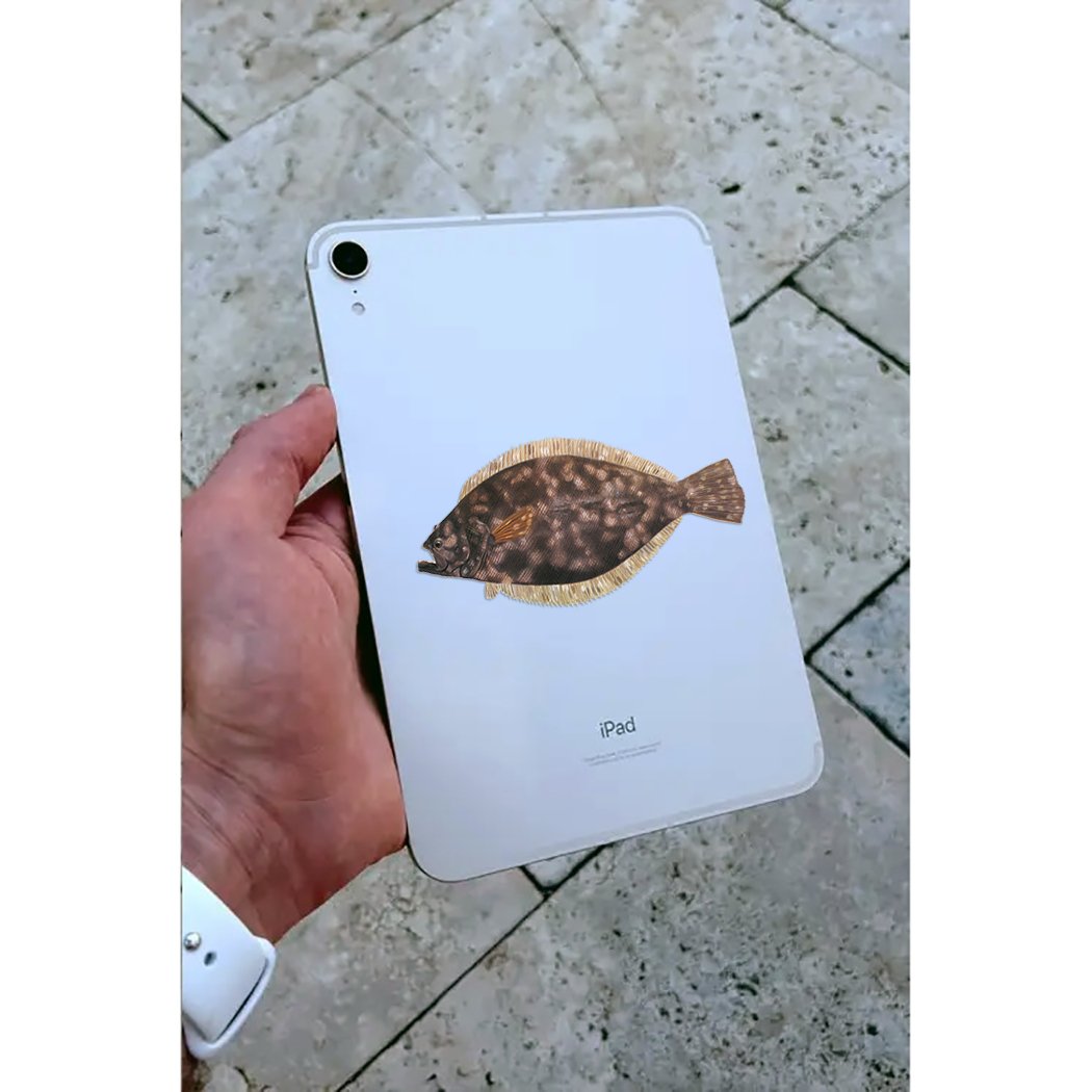 Mini Flounder Fishing Decal For Tumblers, Tackle Boxes etc. - Skiff Life