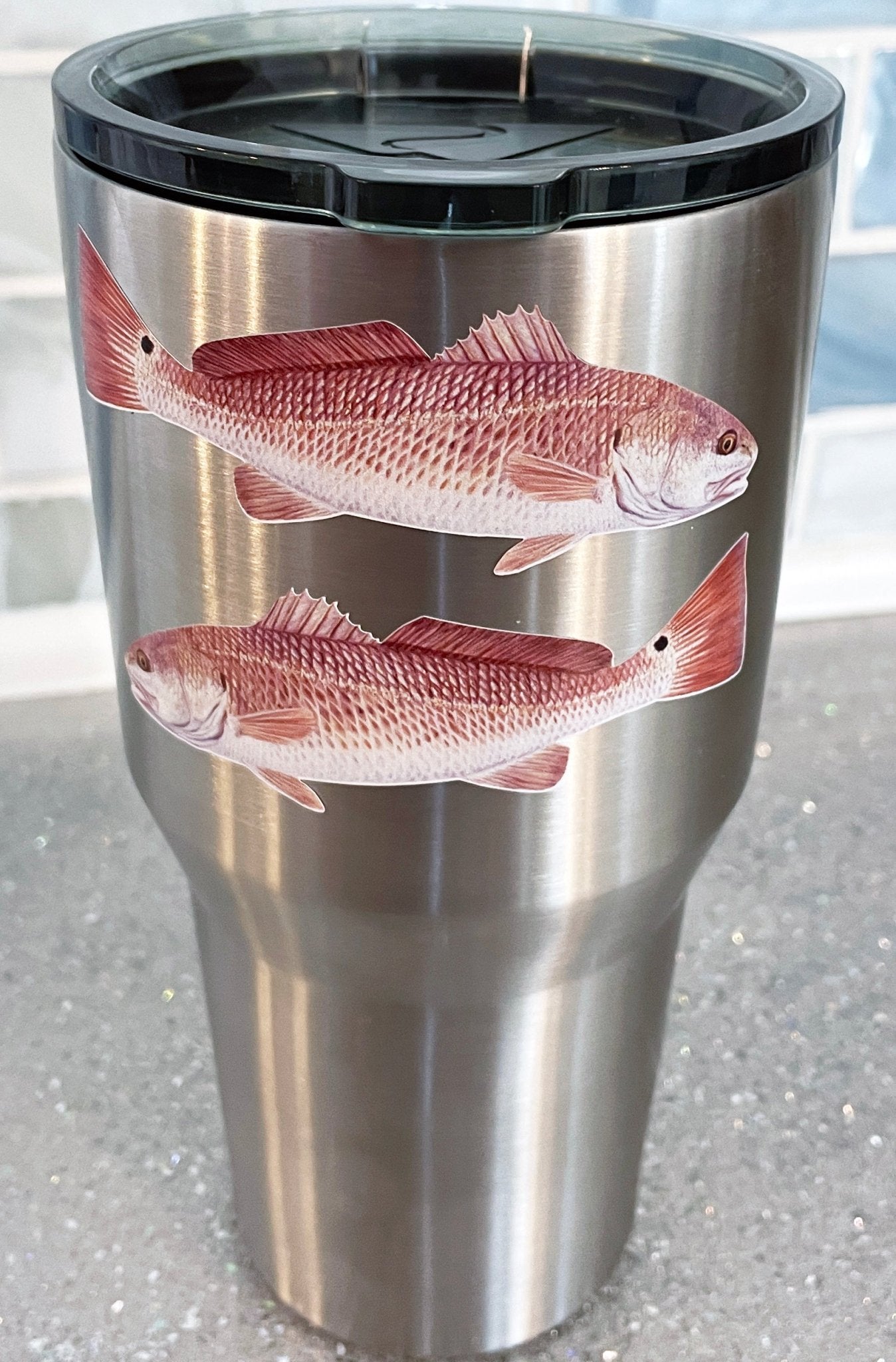 Qty. 2 Redfish Decal Red Drum Fishing Decals YETI Cup Decals - Skiff Life