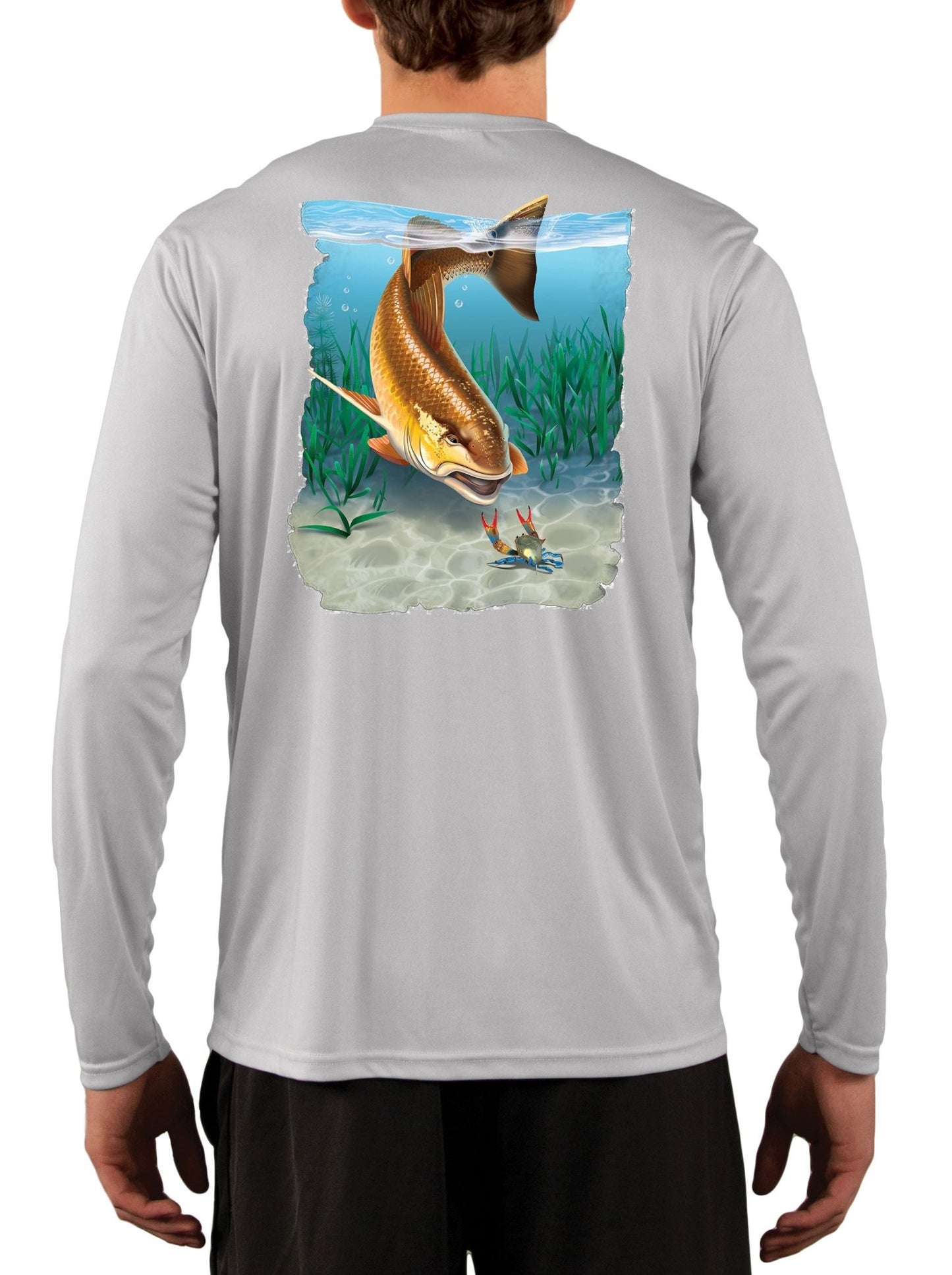 Redfish Men's Fishing Shirt Last Stand Blue Crab - Skiff Life