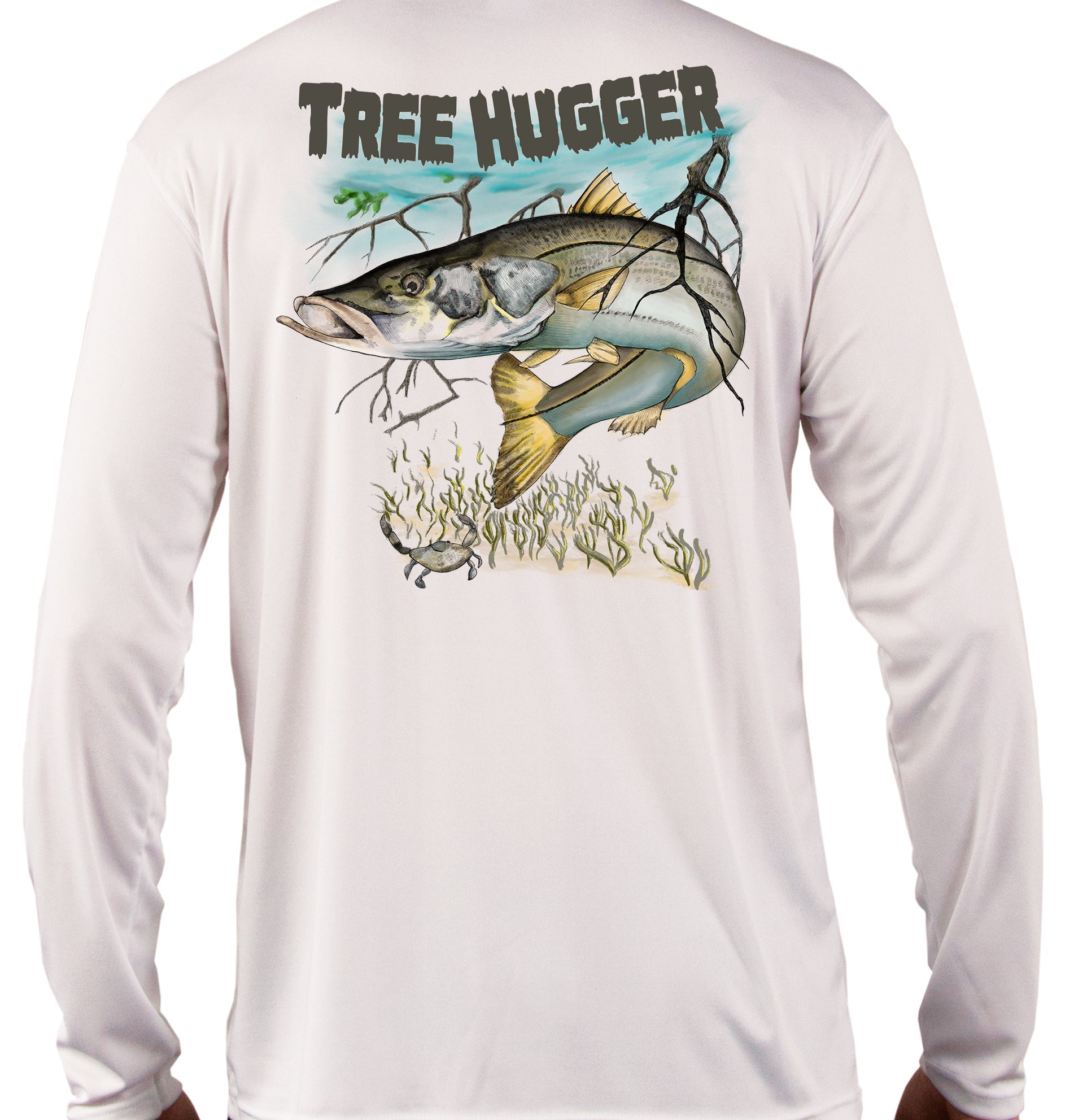 Skiff Life Snook Tree Hugger Fishing Shirts Quick Dry Lightweight UPF 50+ Long Sleeve Shirts Rash Guard Swim Shirts Hiking Moisture Wicking