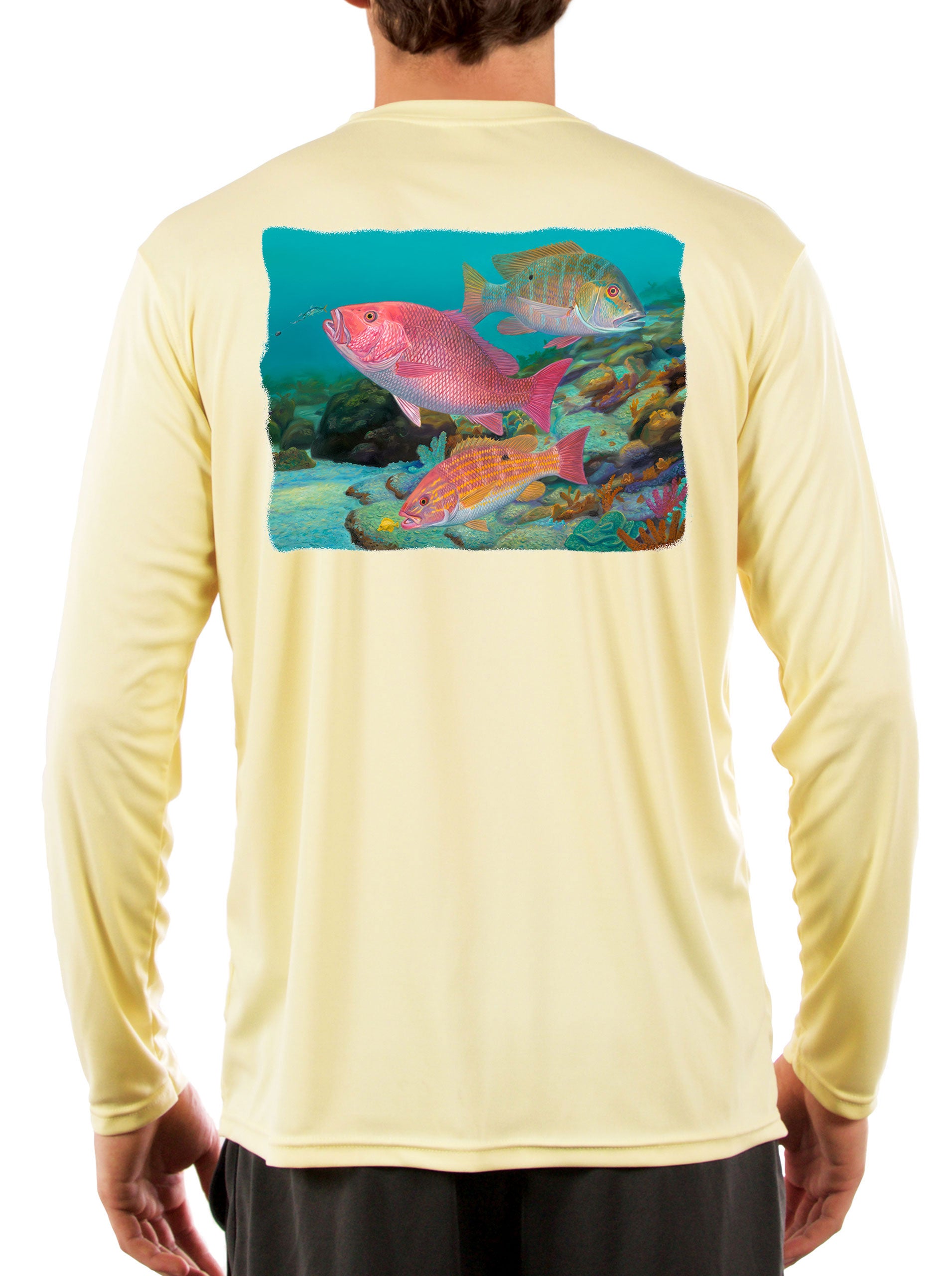 Snapper Trifecta Fishing Shirts by Skiff Life 4XL / Yellow