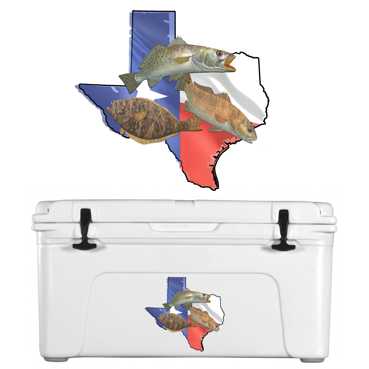 Texas Stickers Texas Slam with Fishing Decals