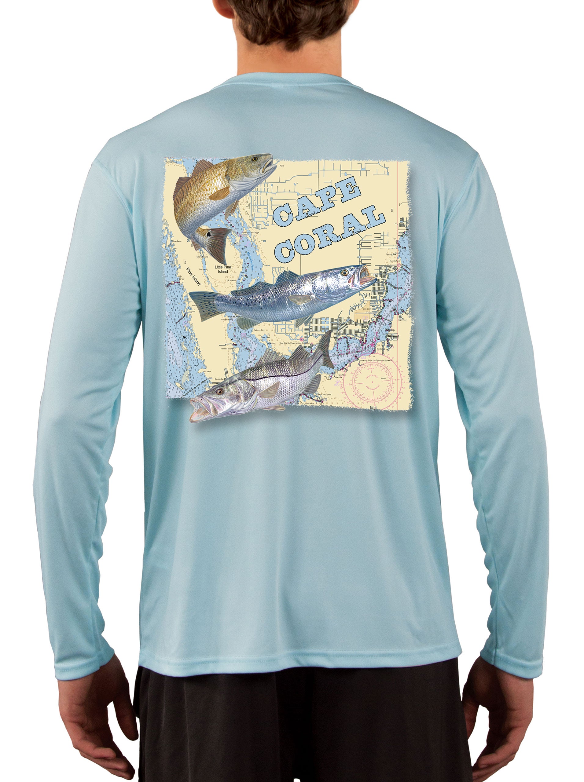 Cape Coral Florida Camisas de pesca para hombres Redfish Speckled