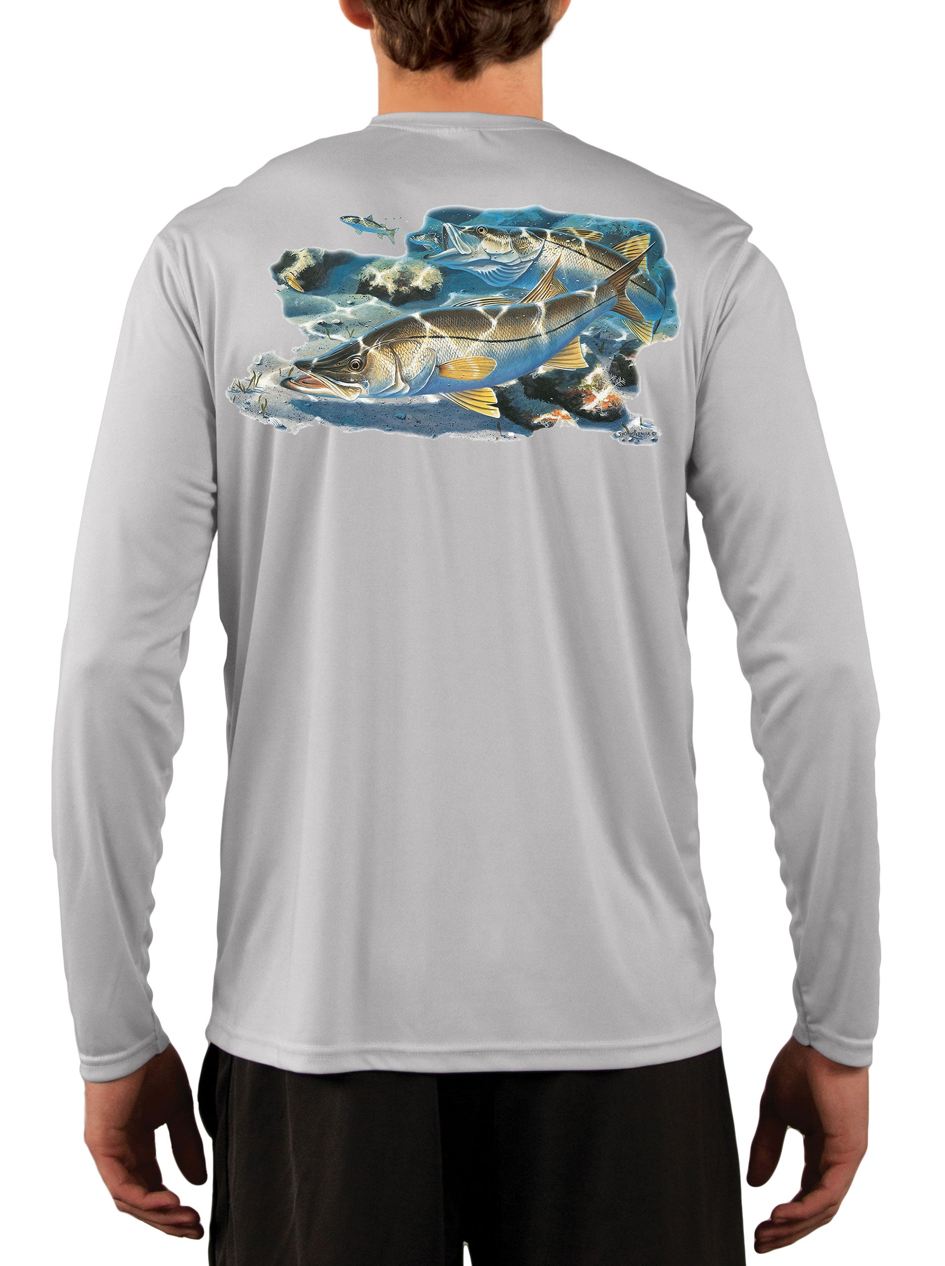 Snook Fishing Shirt Along the Jetty with Optional Sleeve: Florida