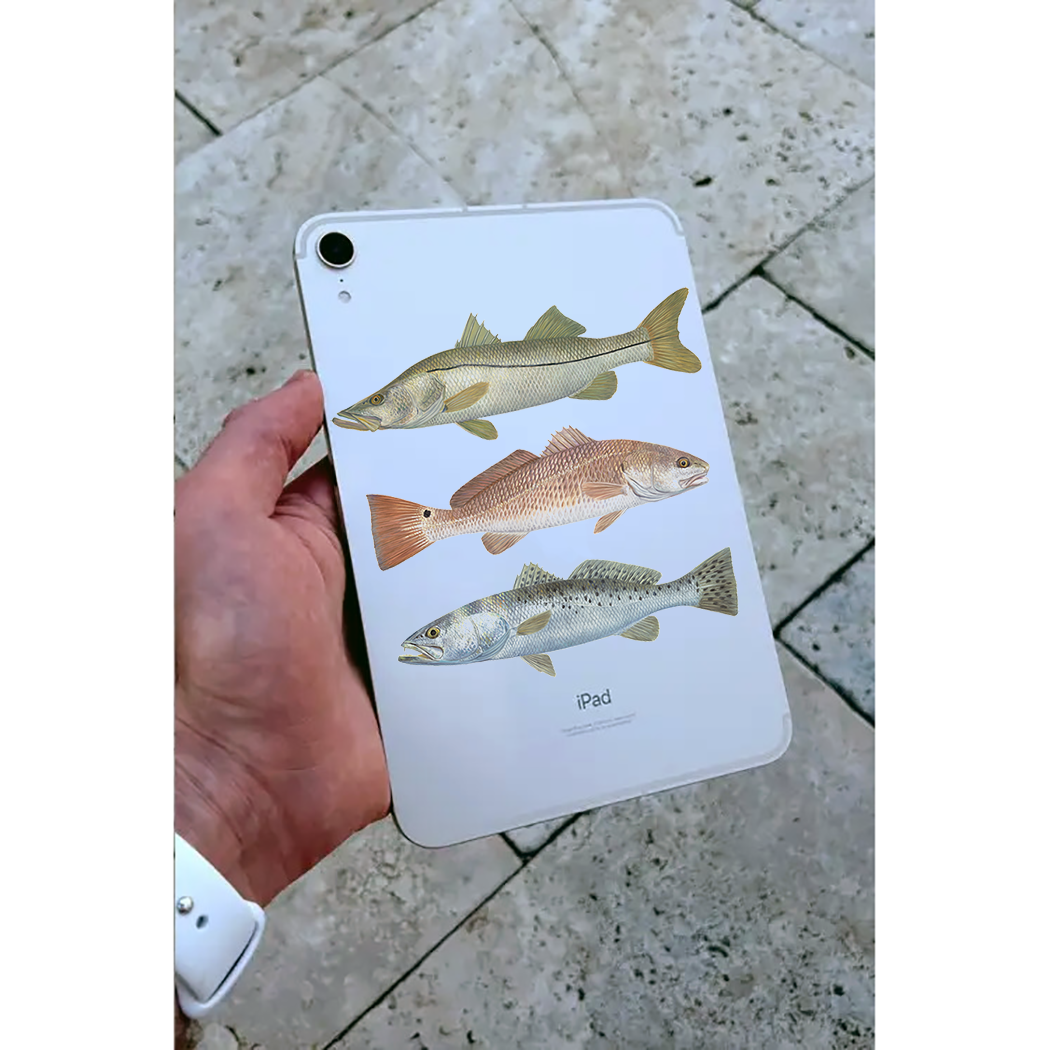 Trout, Snook, Redfish Fishing Decals Mini Fishing Stickers UV Protected Fish Stickers Dishwasher Safe Yeti Stickers - Skiff Life