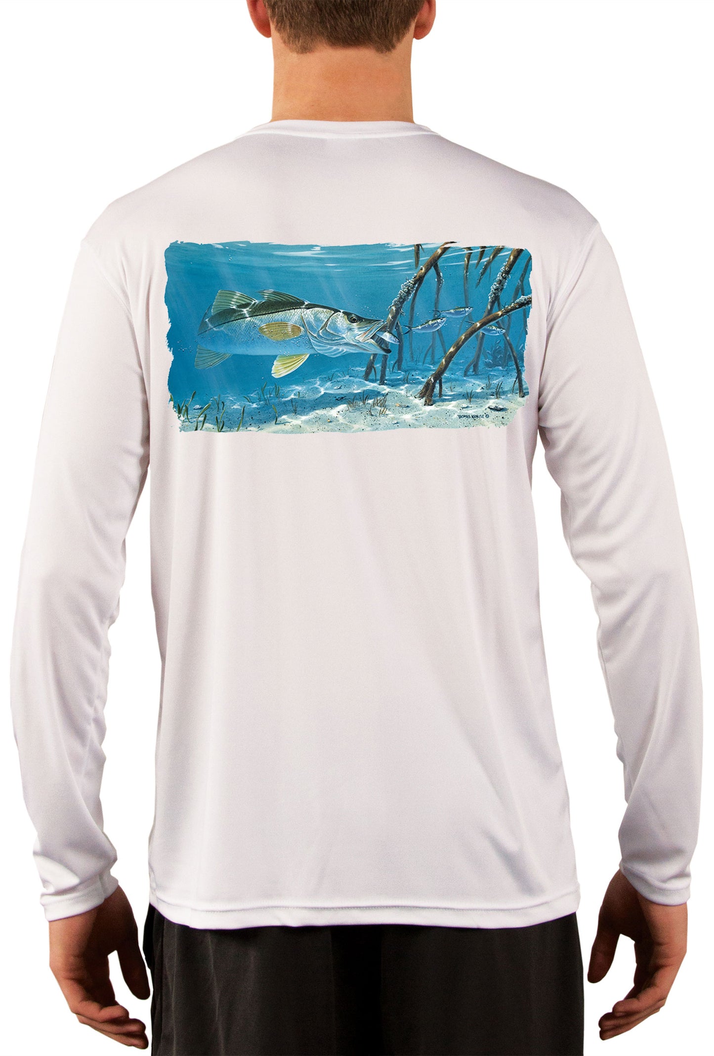 Mangrove Snook Fishing Shirts for Men with Snook Scale Sleeve - Skiff Life