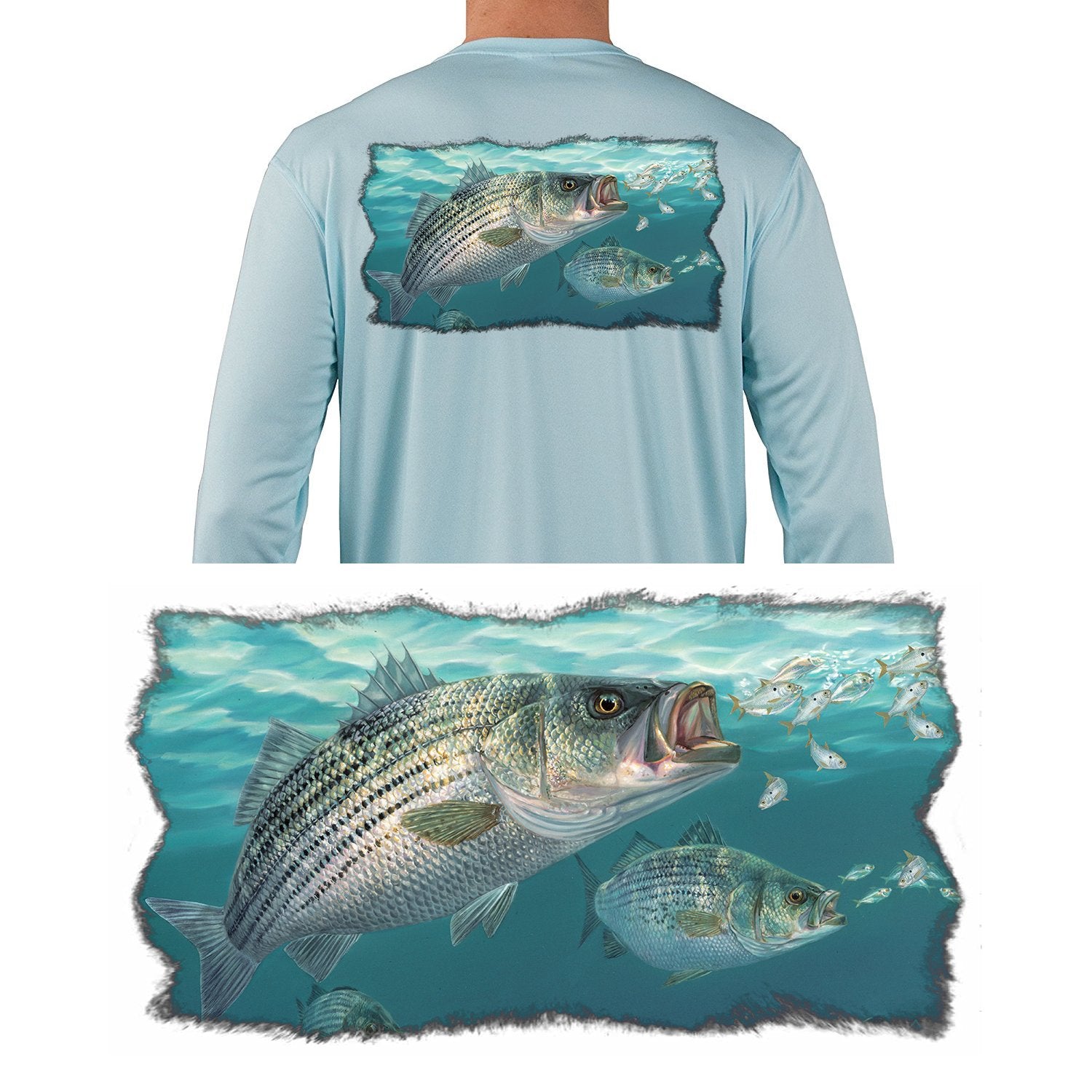 Striper, Striped Bass Collection of Fishing Hats, Decals & Fishing Shirts