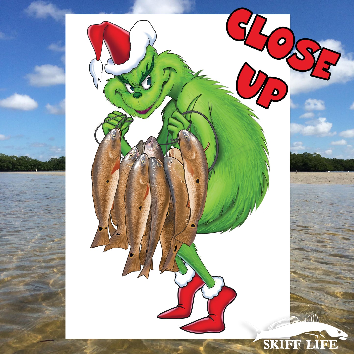 Dr. Seuss The Grinch Who Stole Christmas Fishmas Fishing Shirts by Skiff Life