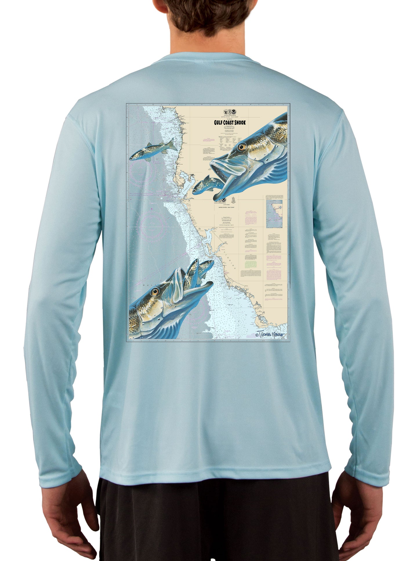 Gulf Coast Mullet Snook Fishing Shirts with Optional Sleeve: Florida Flag or Snook Scale - Skiff Life