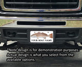 Fishing Front Vehicle License Plate Frame Cover w/ Optional Boat Name - Skiff Life