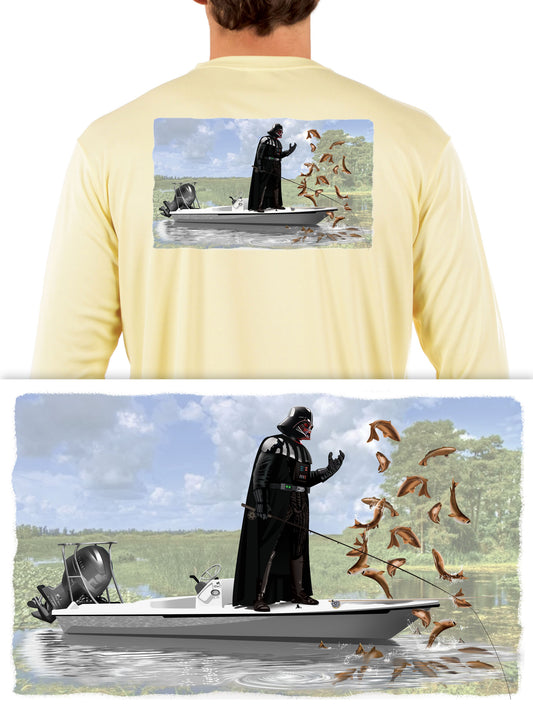 Camisas de pesca para hombres Darth Vader Force Choke Hold Stormtrooper Poling Skiff