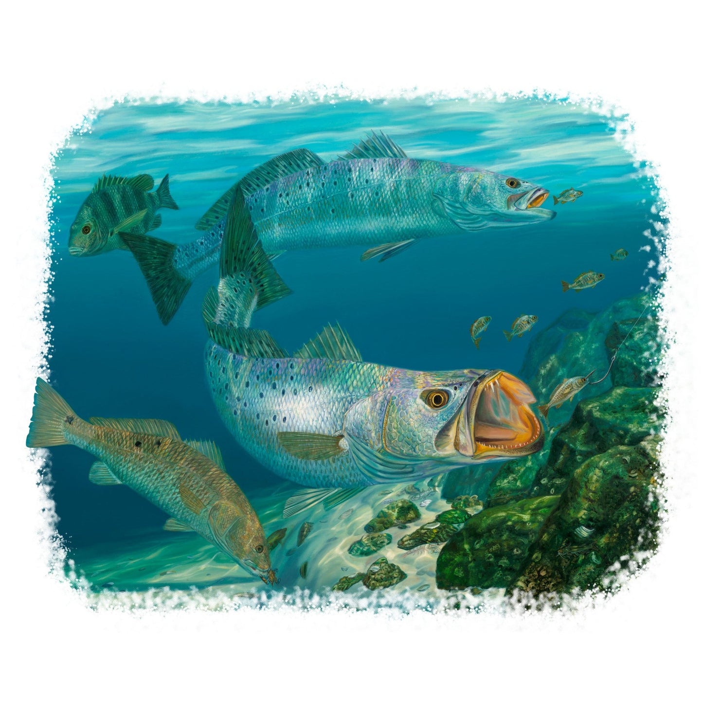 Baitchasers Redfish Sheepshead Trout Skiff Life Fishing Shirts For Men - Skiff Life