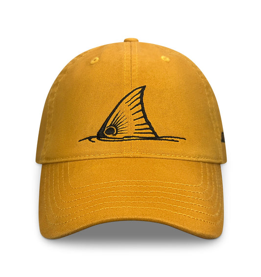 Fishing Cap – Red Drum Fish Tail Embroidery – Mustard Yellow | Skiff Life - Skiff Life