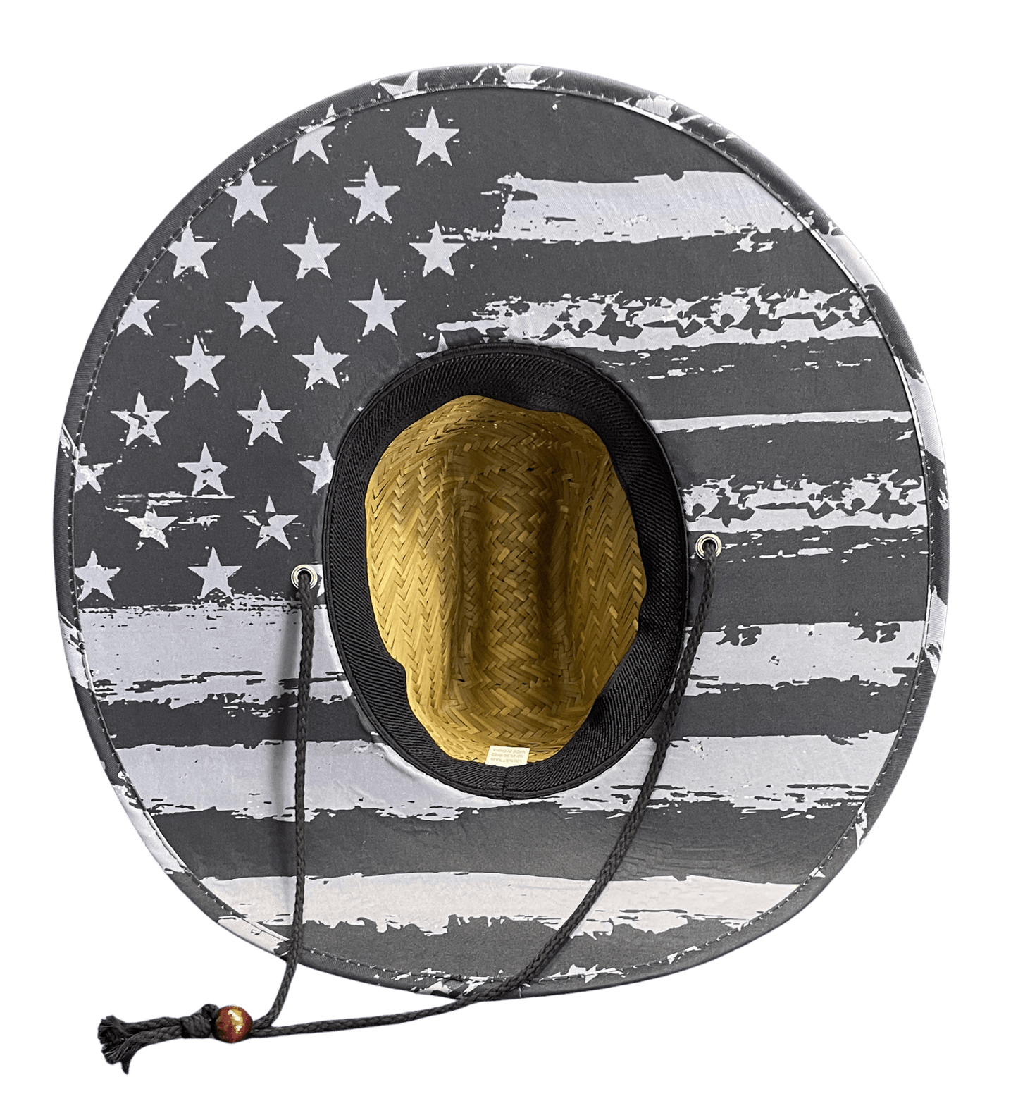 Fishing Straw Hat – United State Flag Patch Water-Resistant & Natural - Skiff Life