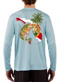 Peacock Bass Florida Fishing Shirt with FL State Flag Sleeve - Skiff Life