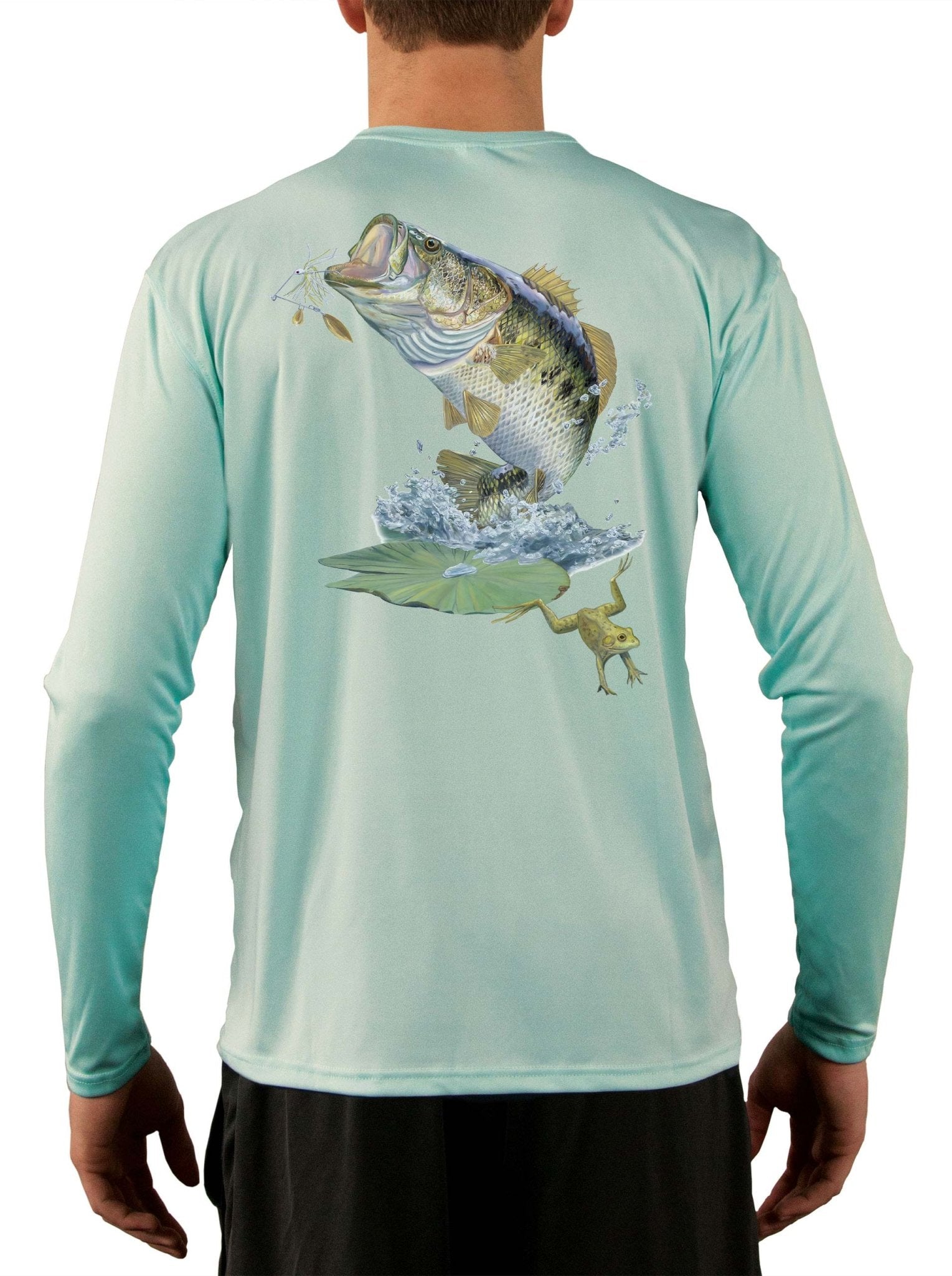 Large Mouth Bass Men's Fishing Shirt Rude Awakening Long Sleeve