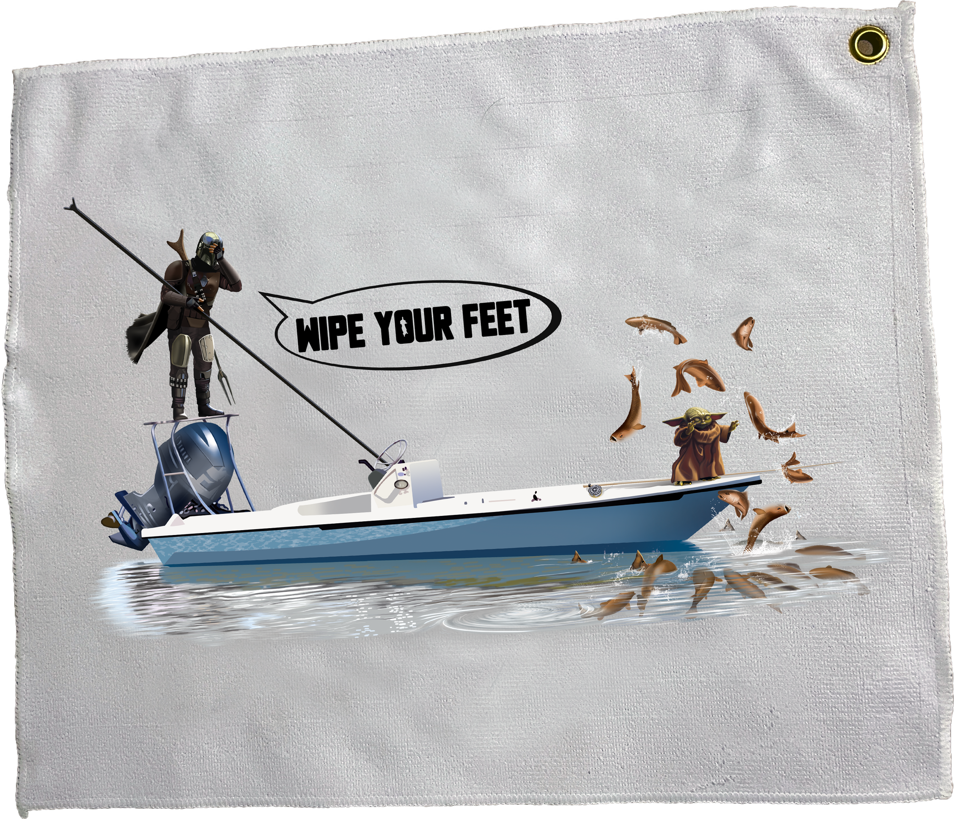 Custom Boat Towel with Brass Grommet by Skiff Life - Skiff Life