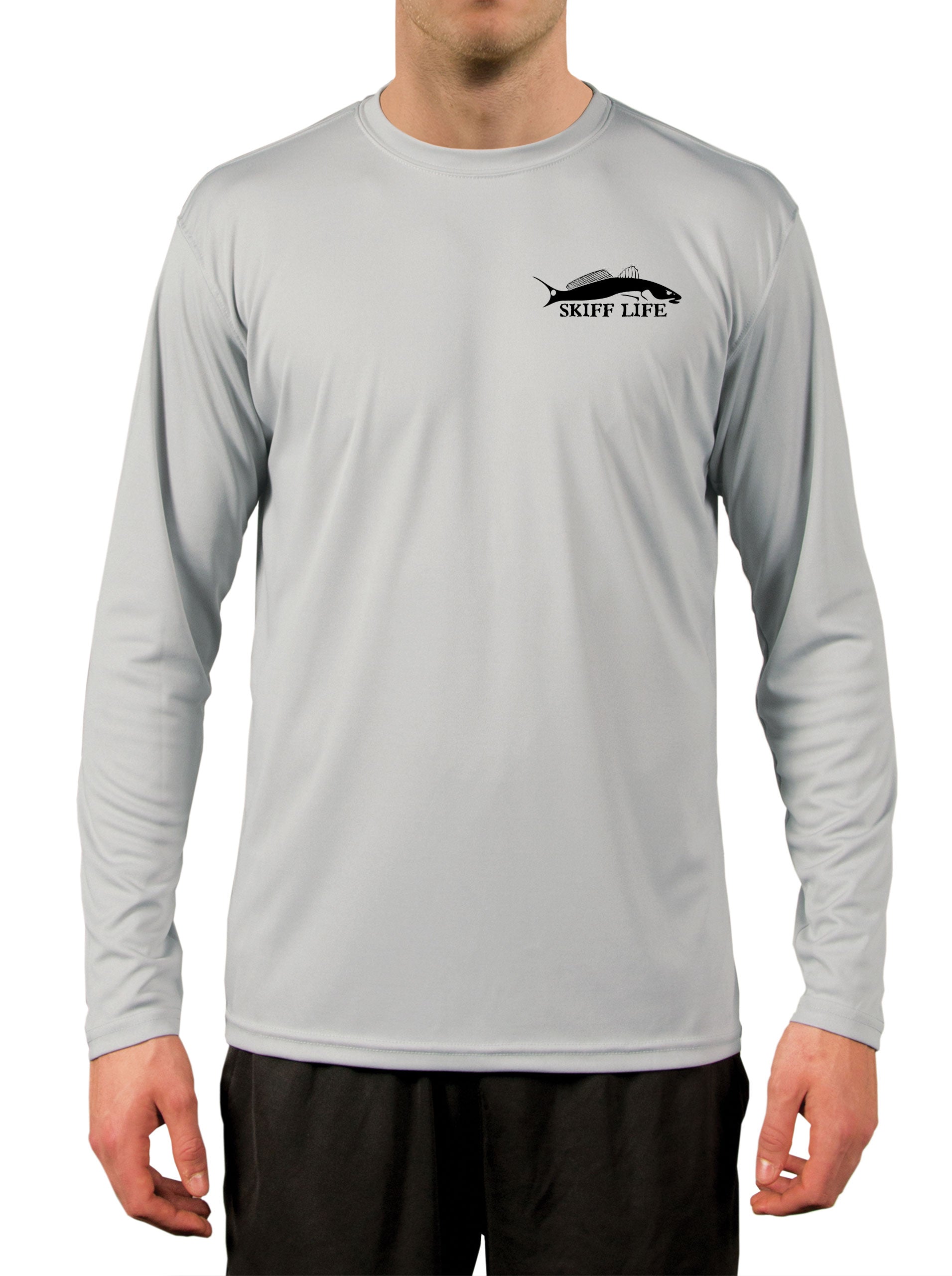 Gulf Coast Mullet Snook Fishing Shirts with Optional Sleeve: Florida Flag or Snook Scale - Skiff Life