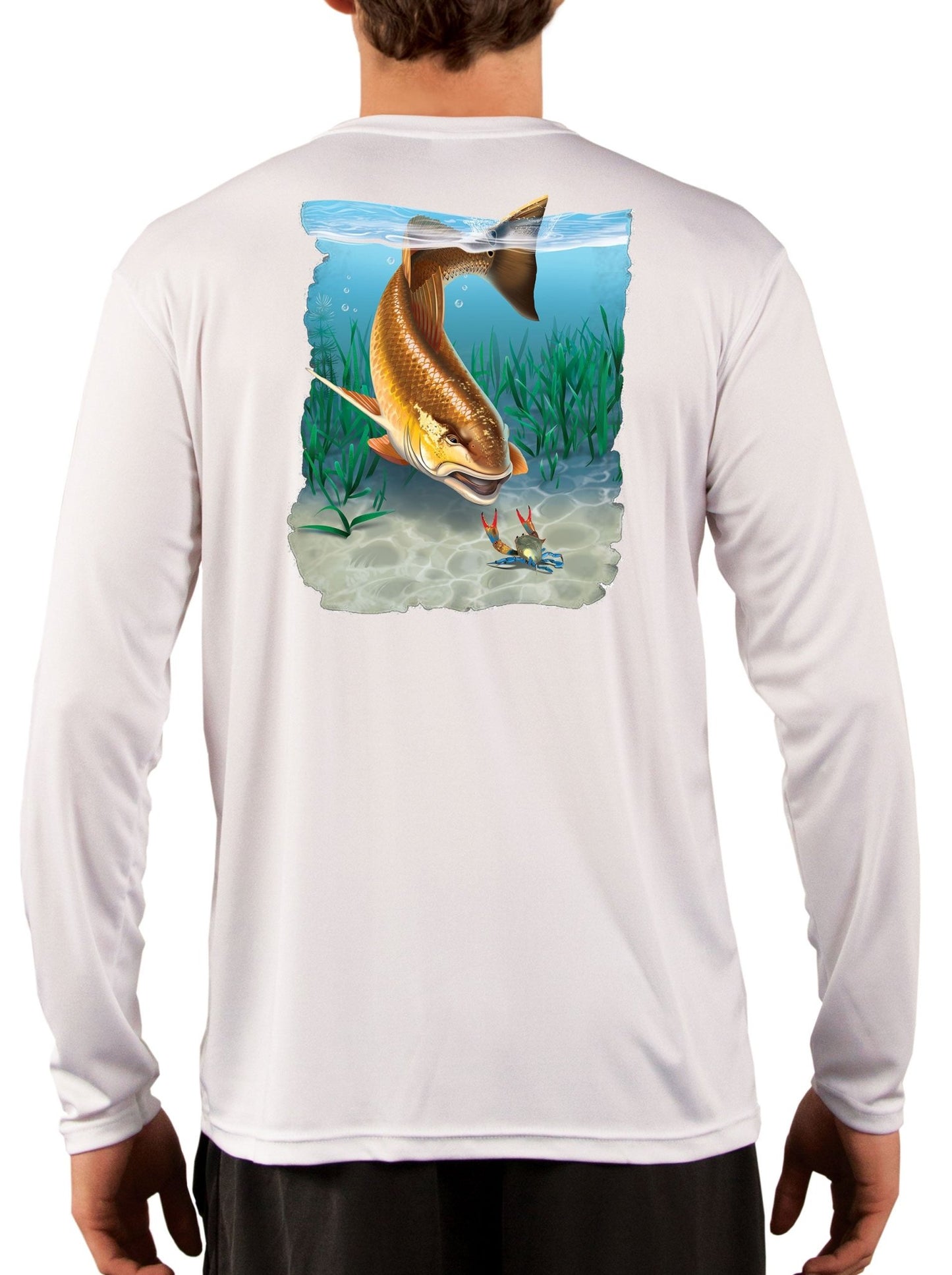 Redfish Men's Fishing Shirt Last Stand Blue Crab - Skiff Life
