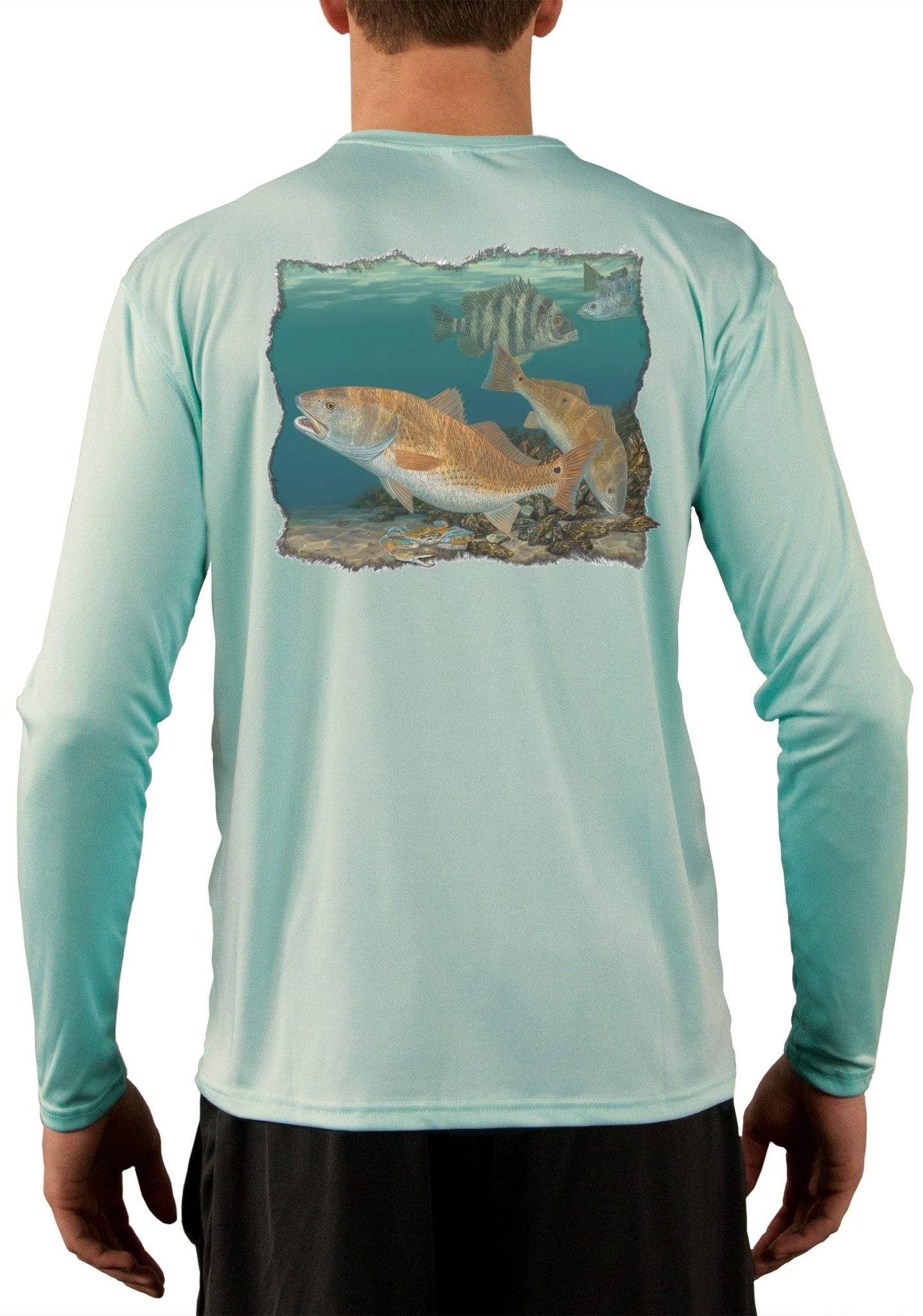 Redfish Sheepshead Design by Randy McGovern Fishing Shirts For Men ...