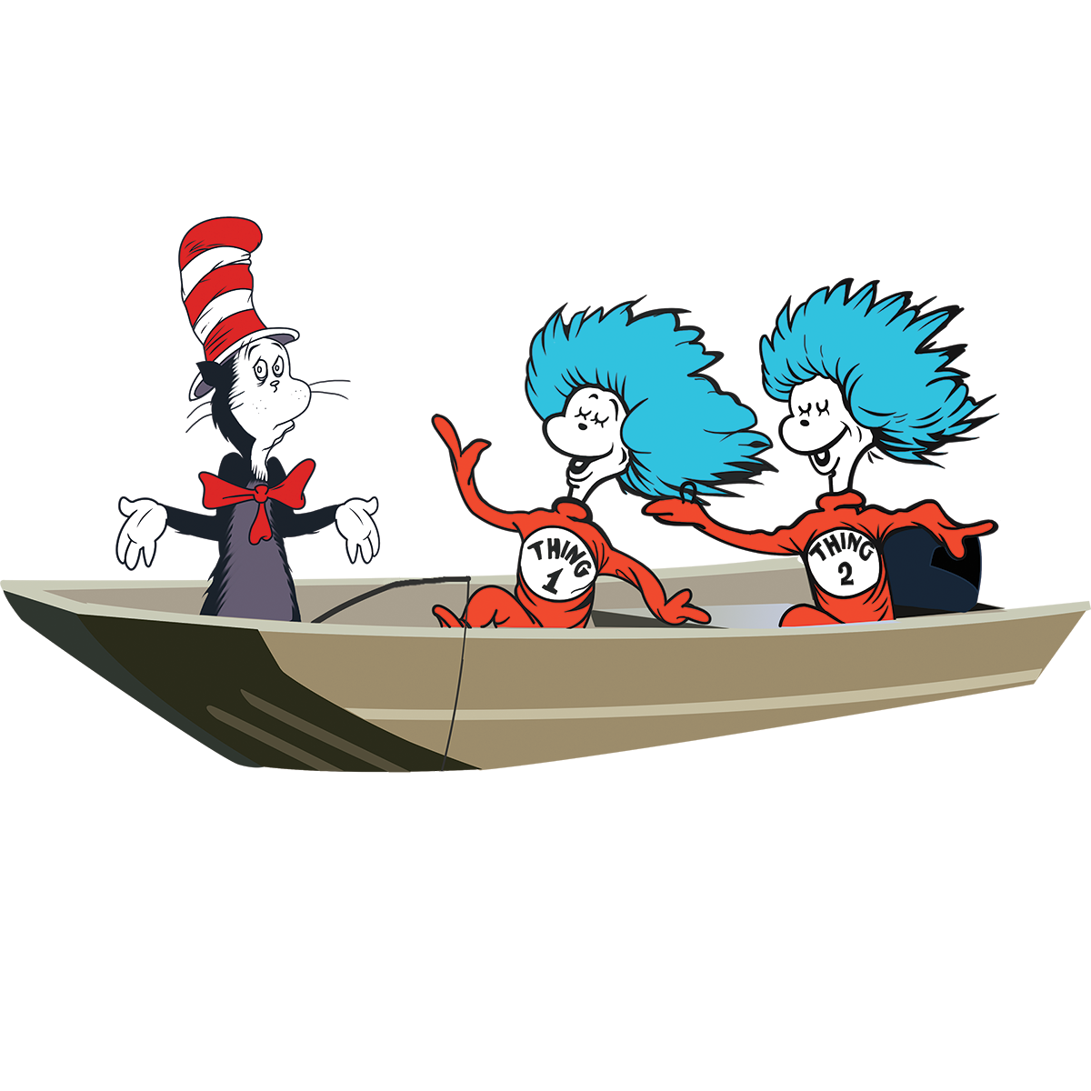 Dr. Seuss, Thing 1 Thing 2 and The Grinch Stole Christmas Fishmas Decal Sticker - Skiff Life