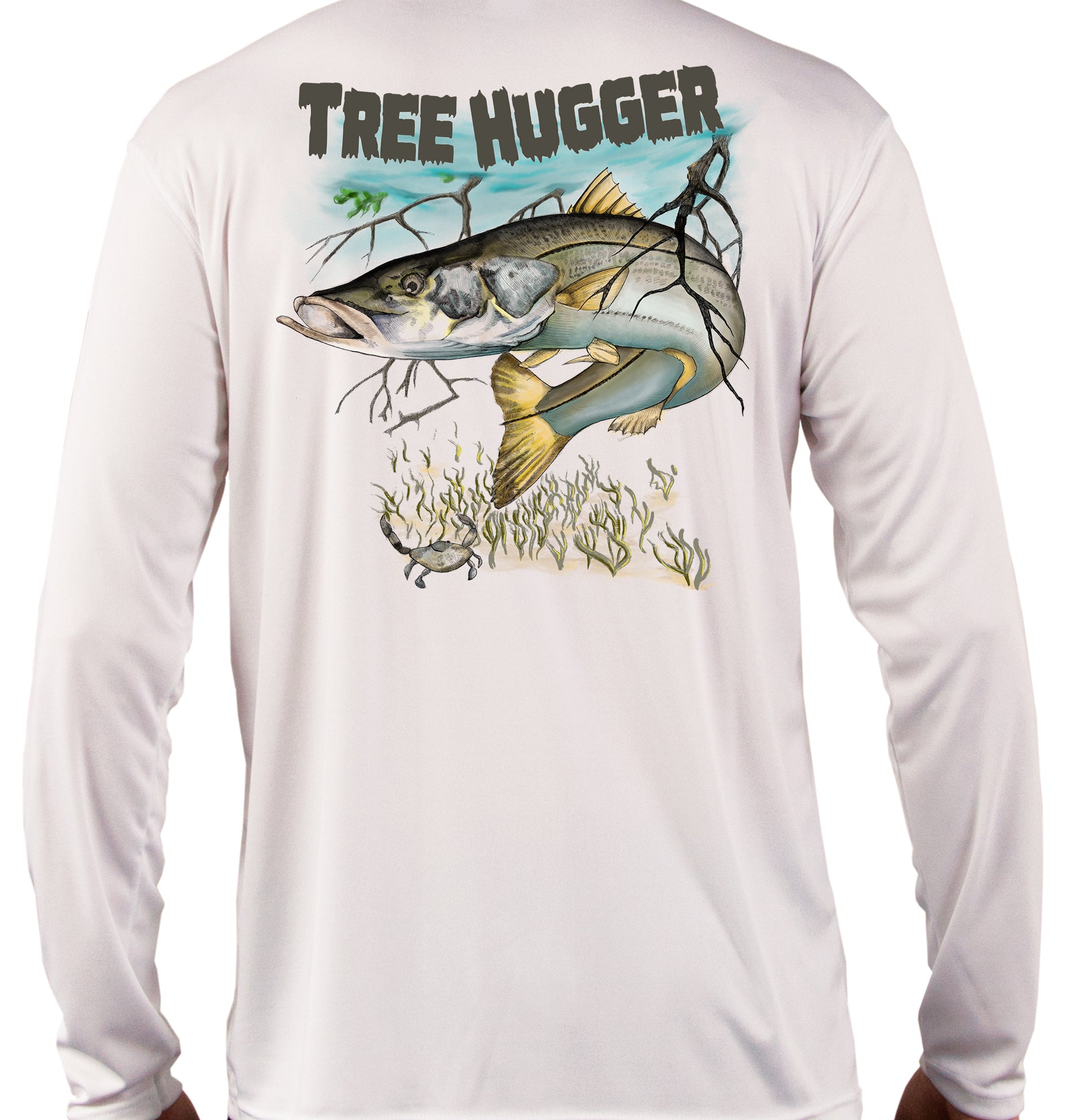 Skiff Life Snook Tree Hugger Fishing Shirts Men's Quick Dry Lightweight UPF 50+ Long Sleeve Shirts Rash Guard Swim Shirts Hiking Shirts Moisture Wicking - Skiff Life