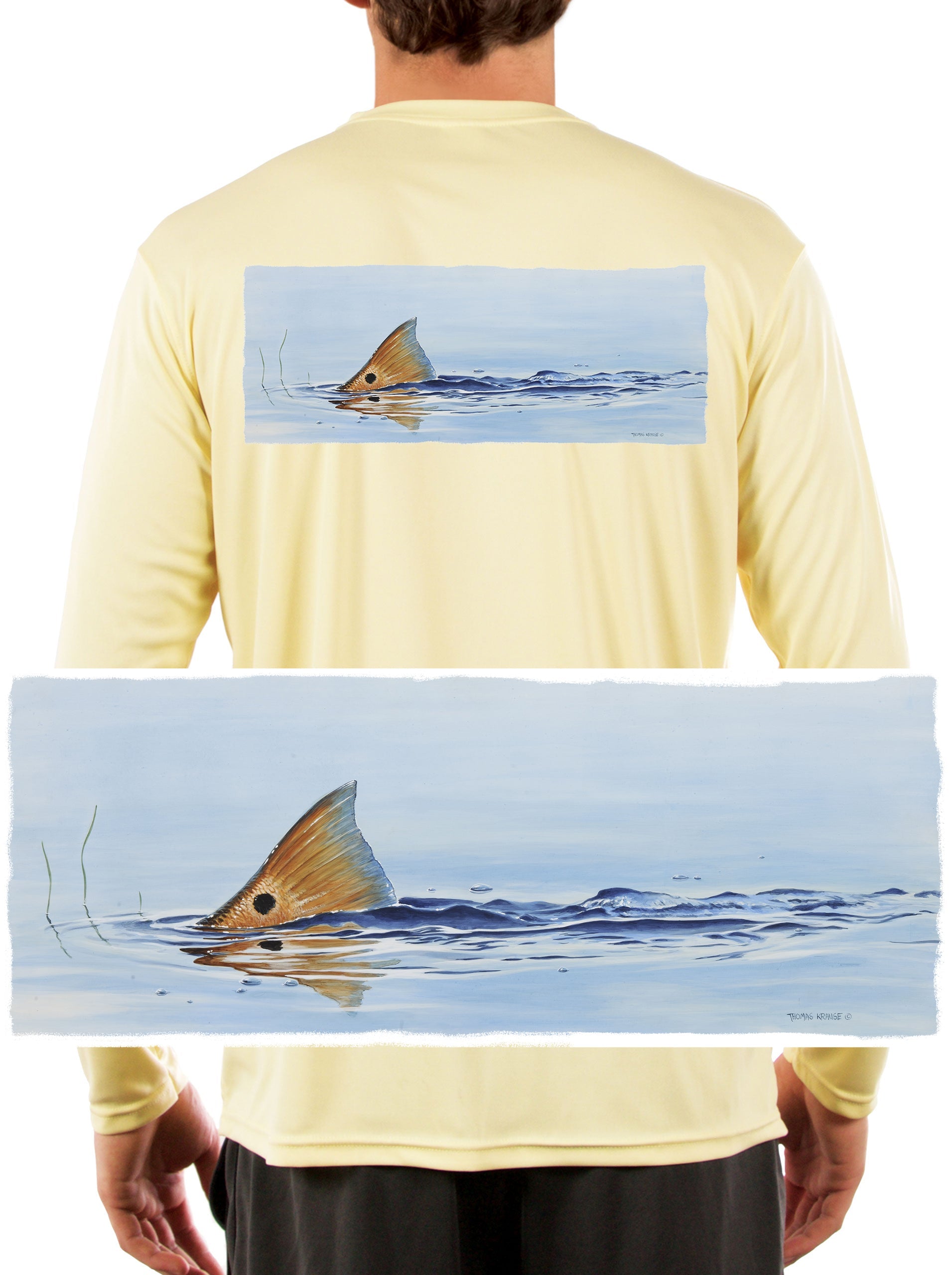 Skiff Life Tailing Redfish with Ripples - UV Protected +50 Sun Protect