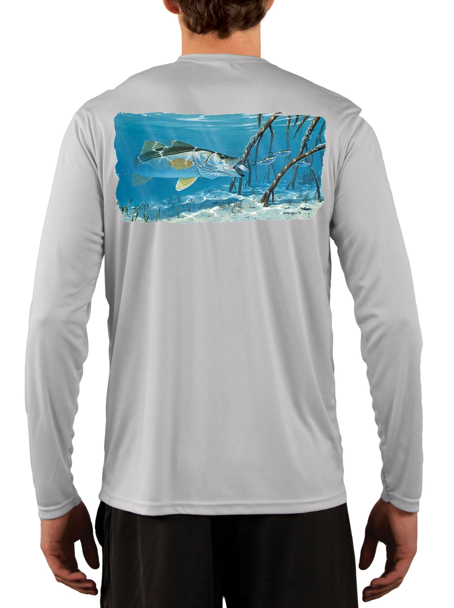 Fishing Shirts for Men Mangrove Snook By Award Winning Artist Thomas Krause - Skiff Life
