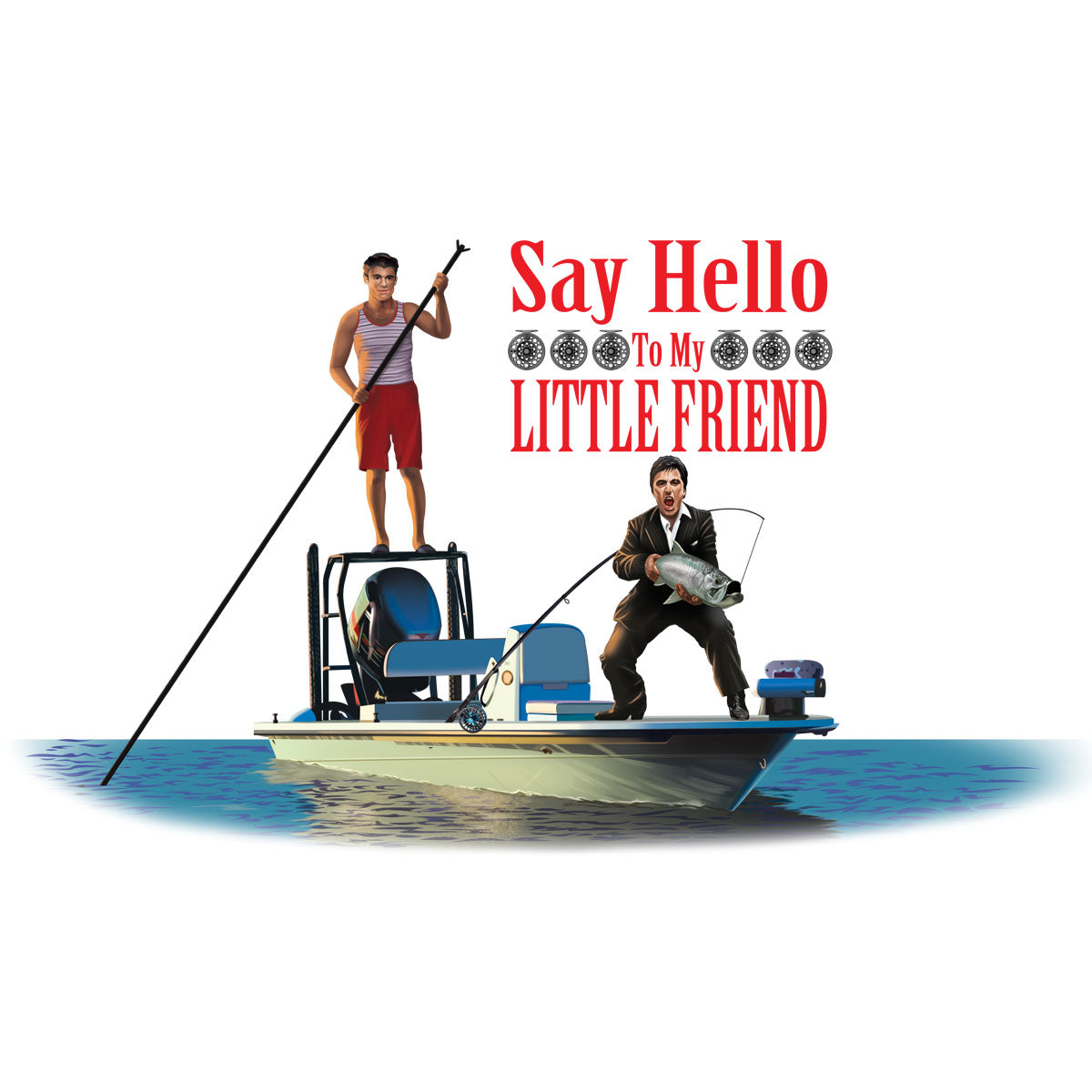 Tarpon Scarface Say Hello To My Little Friend Mens Fishing Shirt - Skiff Life