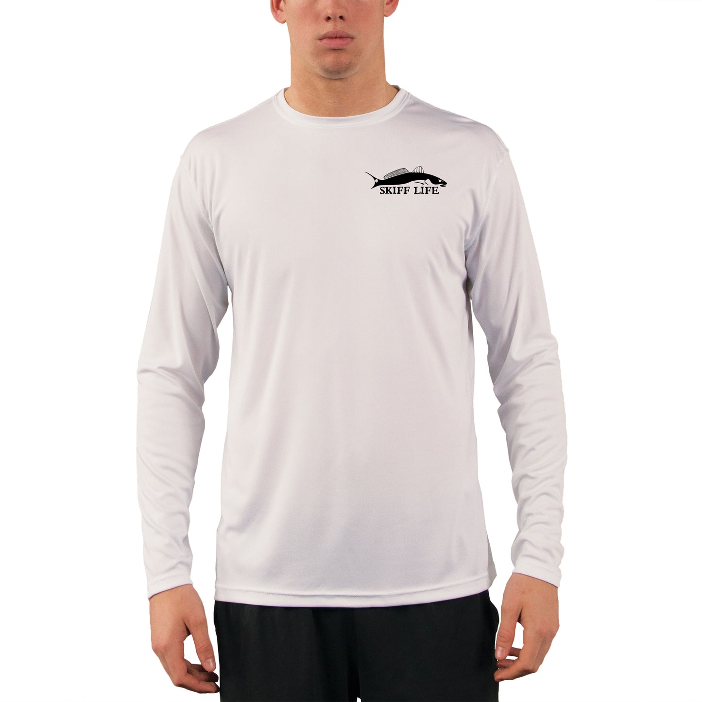 Large Mouth Bass Men's Fishing Shirts - Long Sleeve, Moisture Wicking, Non-fade Print, 50+ UPF Fabric UV Protection Yellow / 2XL