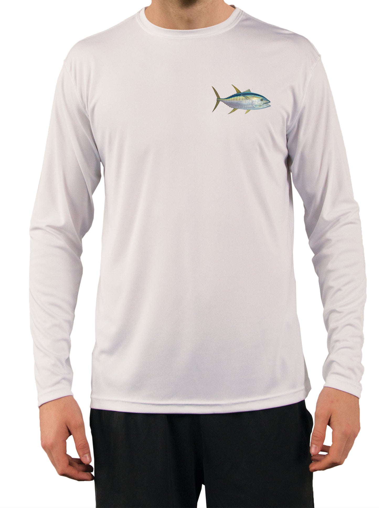 Wicked Tuna Fishing Shirts for Men Long Sleeve, Moisture Wicking 50+ UPF Fabric UV Protection Yellowfin Albacore Bluefin Tuna Fish Salt Water T-Shirt - Skiff Life