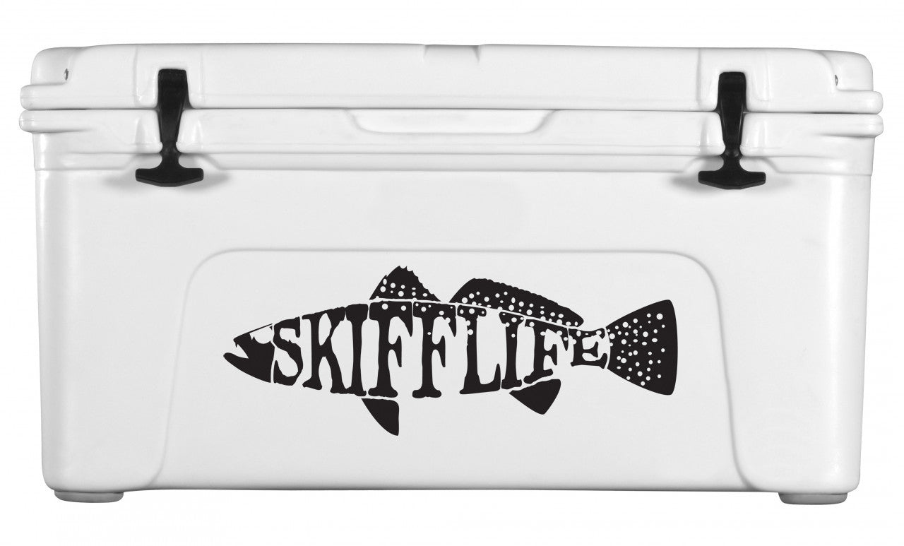 Trout Decal Skiff Life Text - Skiff Life