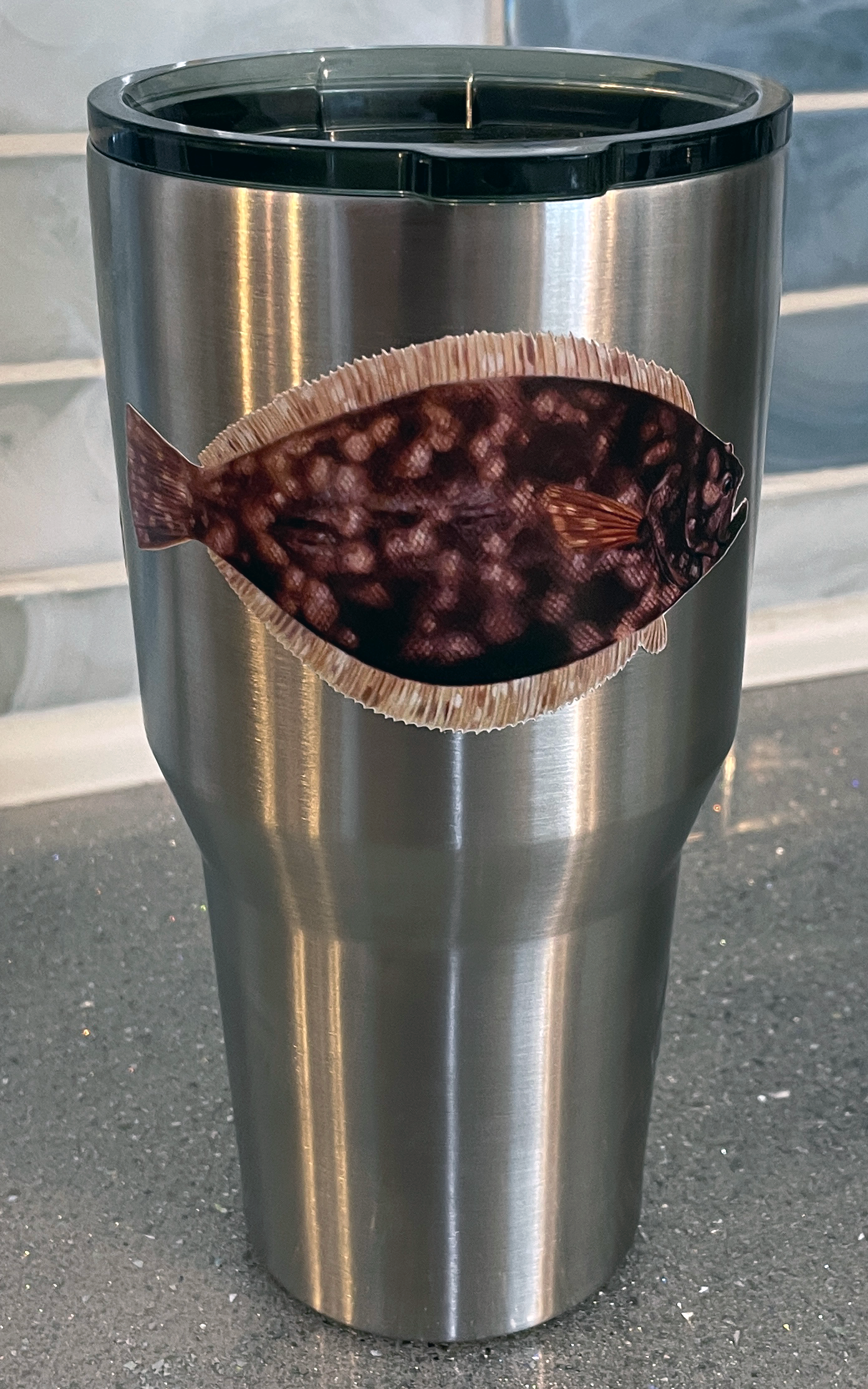 Skiff Life Mini Flounder Fishing Decal Sticker Randy McGovern Fluke Fish Art - Skiff Life