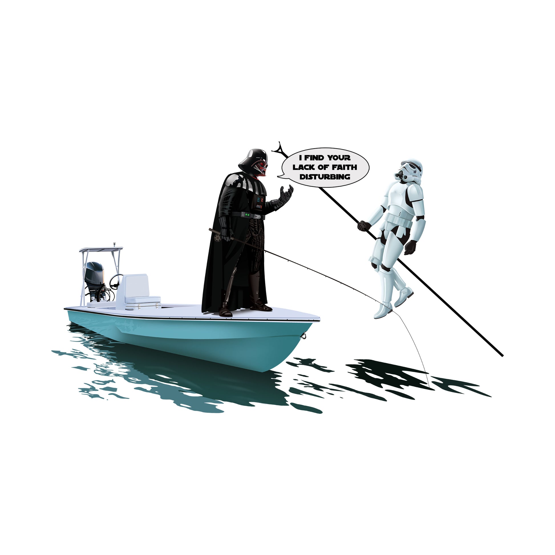 Darth Vader Force Choke Hold Stormtrooper Fishing Shirt Poling Skiff - Skiff Life
