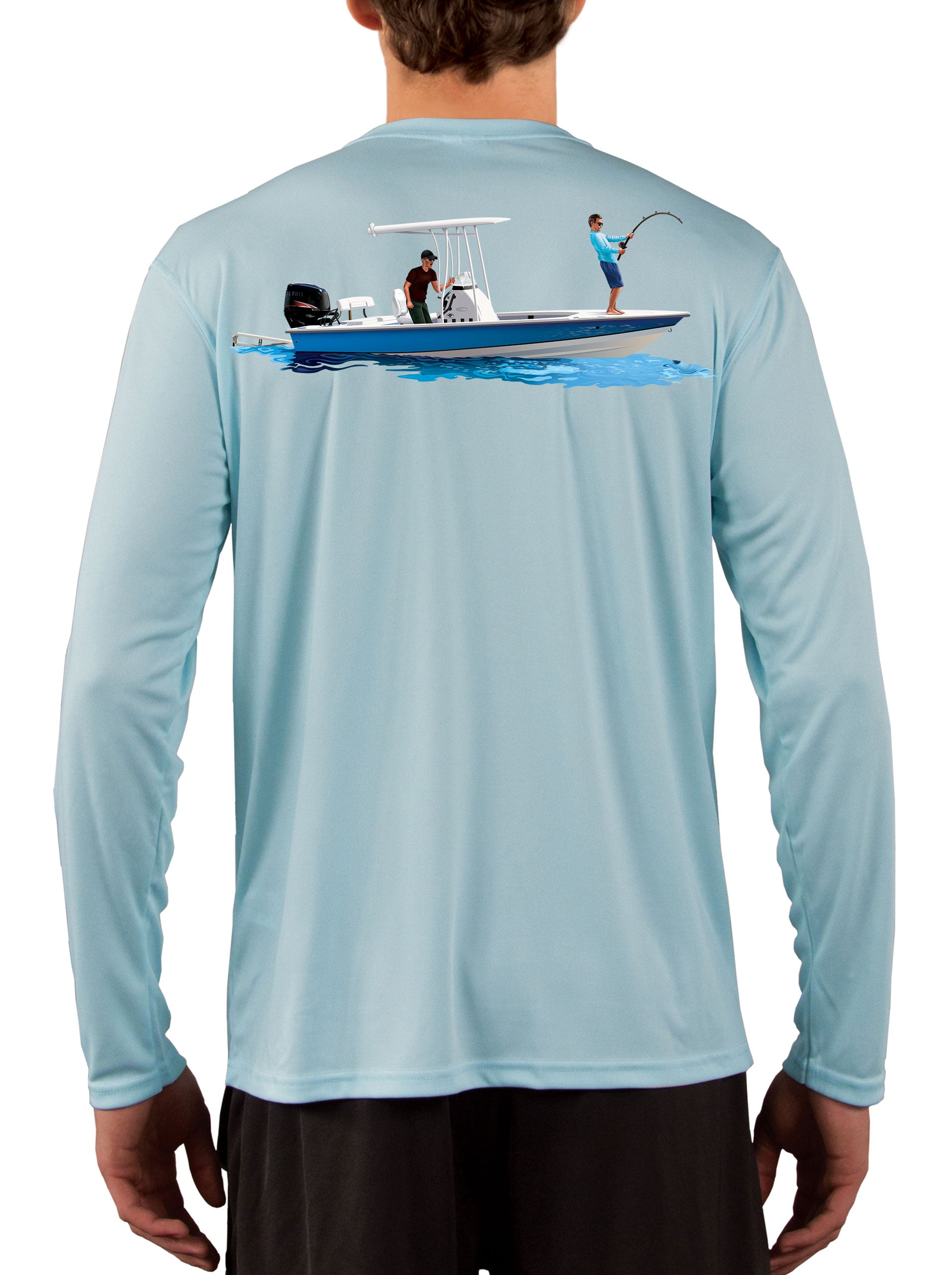 Fishing Shirt Illustrated Center Console Bay Boat - Skiff Life