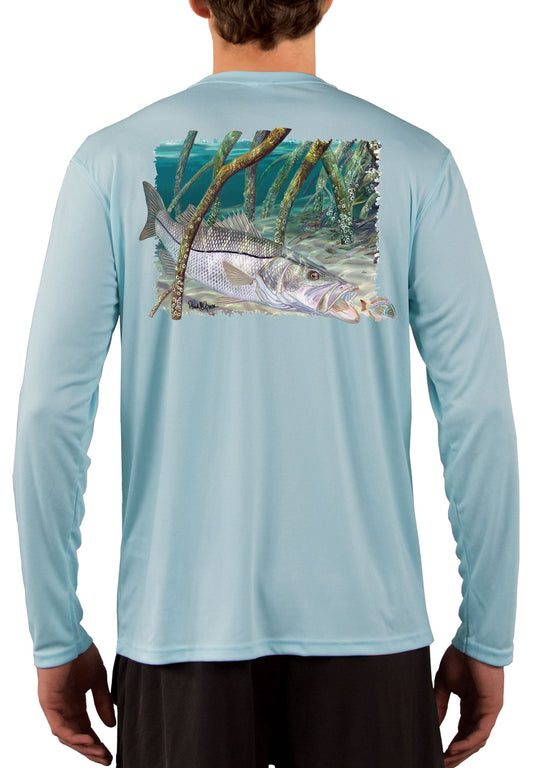 Fishing Shirts For Men Snook Fish in Mangroves by Award Winning Artist Randy McGovern - Skiff Life