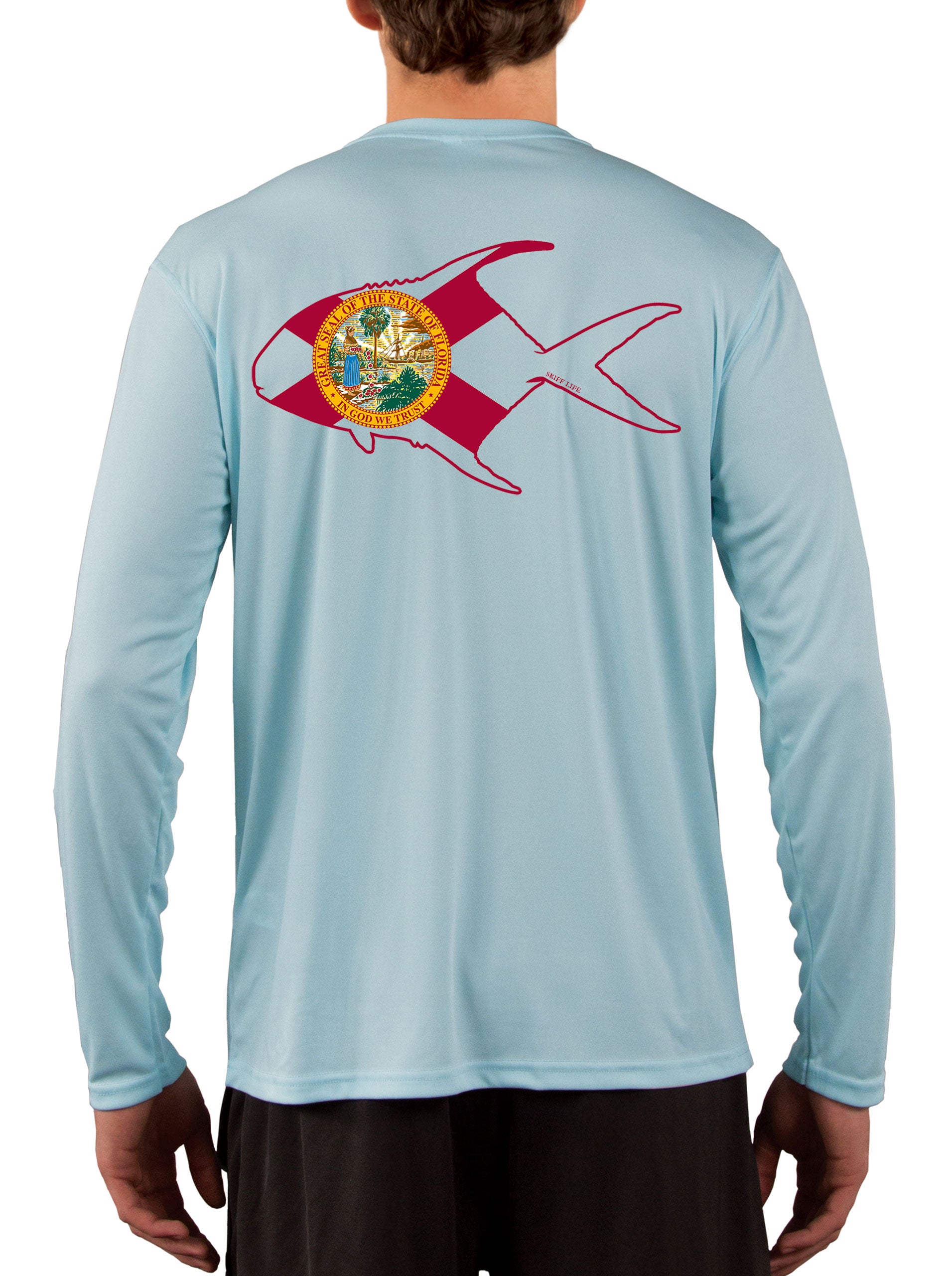 Florida State Flag Permit Florida Keys Fishing Shirts For Men - Skiff Life