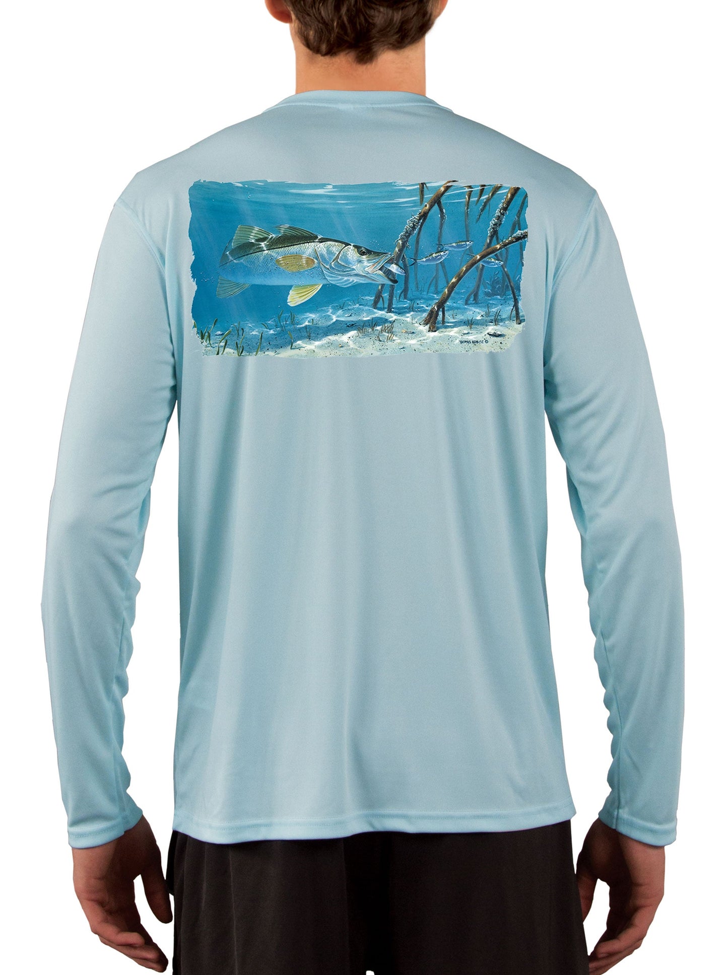 Fishing Shirts for Men Mangrove Snook By Award Winning Artist Thomas Krause - Skiff Life