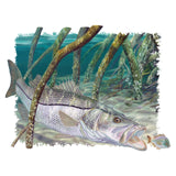 Mangrove Snook Fishing Shirts For Men by Award Winning Artist Randy McGovern - Skiff Life