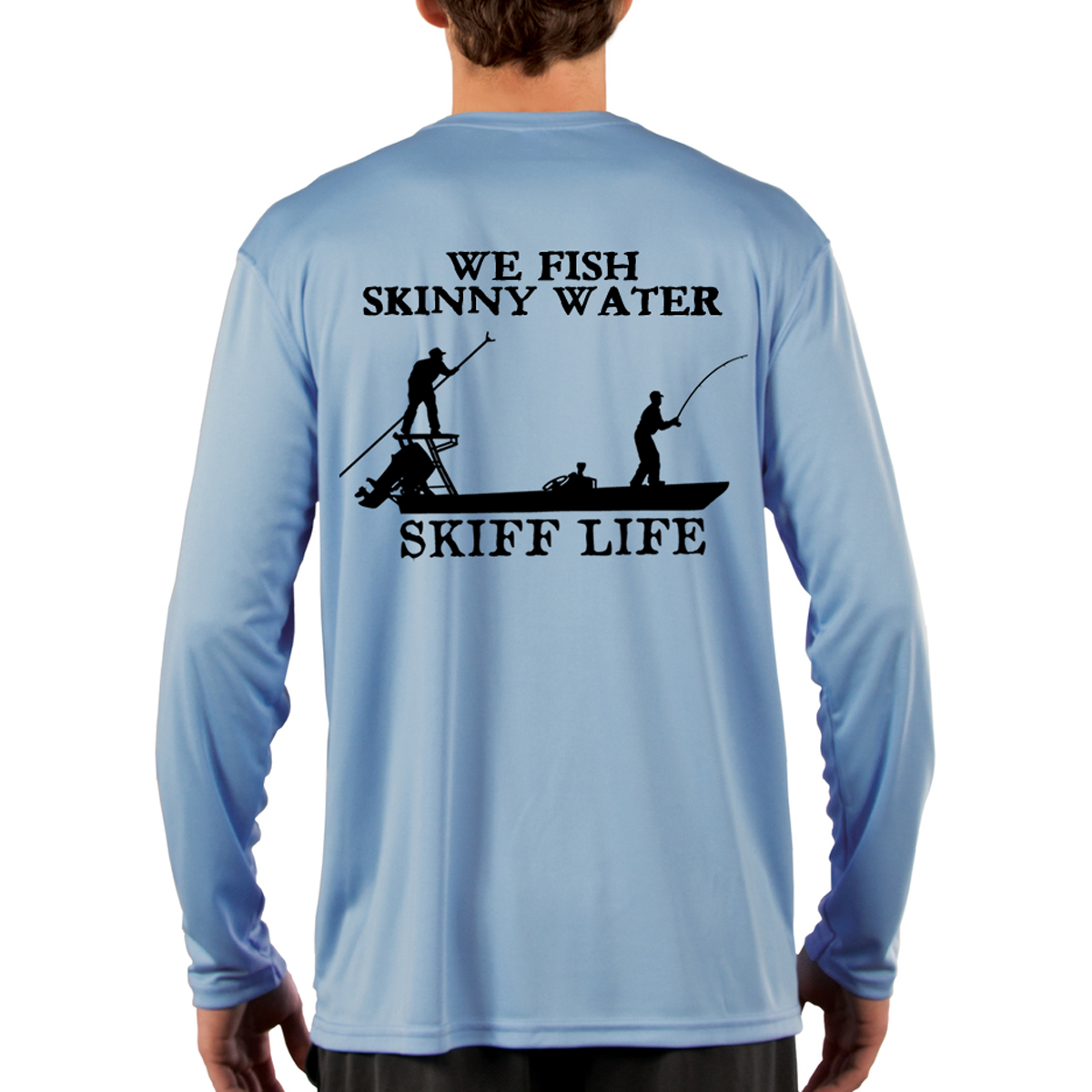 Fishing Shirt Poling Skiff with Skiff Life