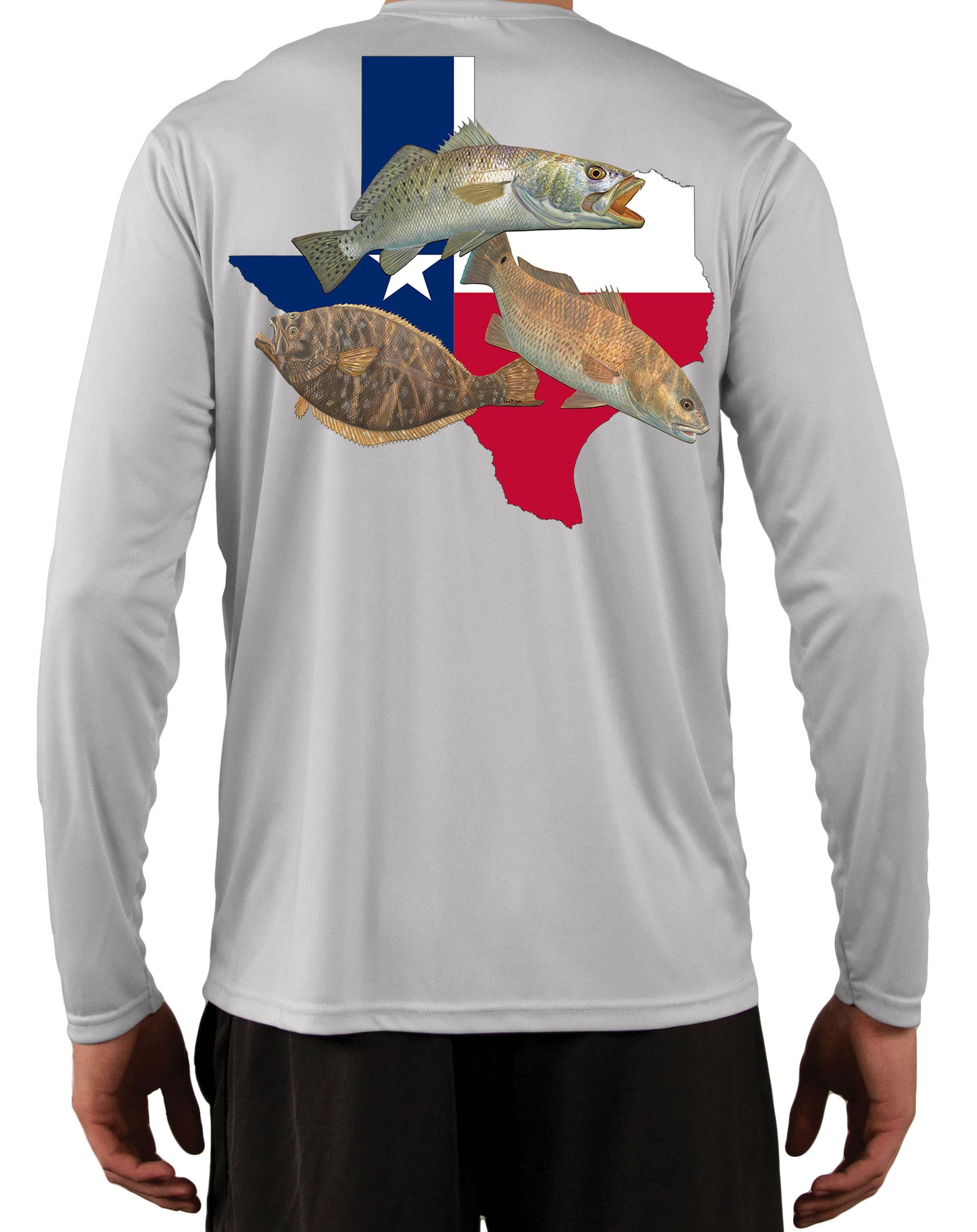 Fishing Shirt Texas Slam Texas State Flag with Optional Flag Sleeve - Skiff Life