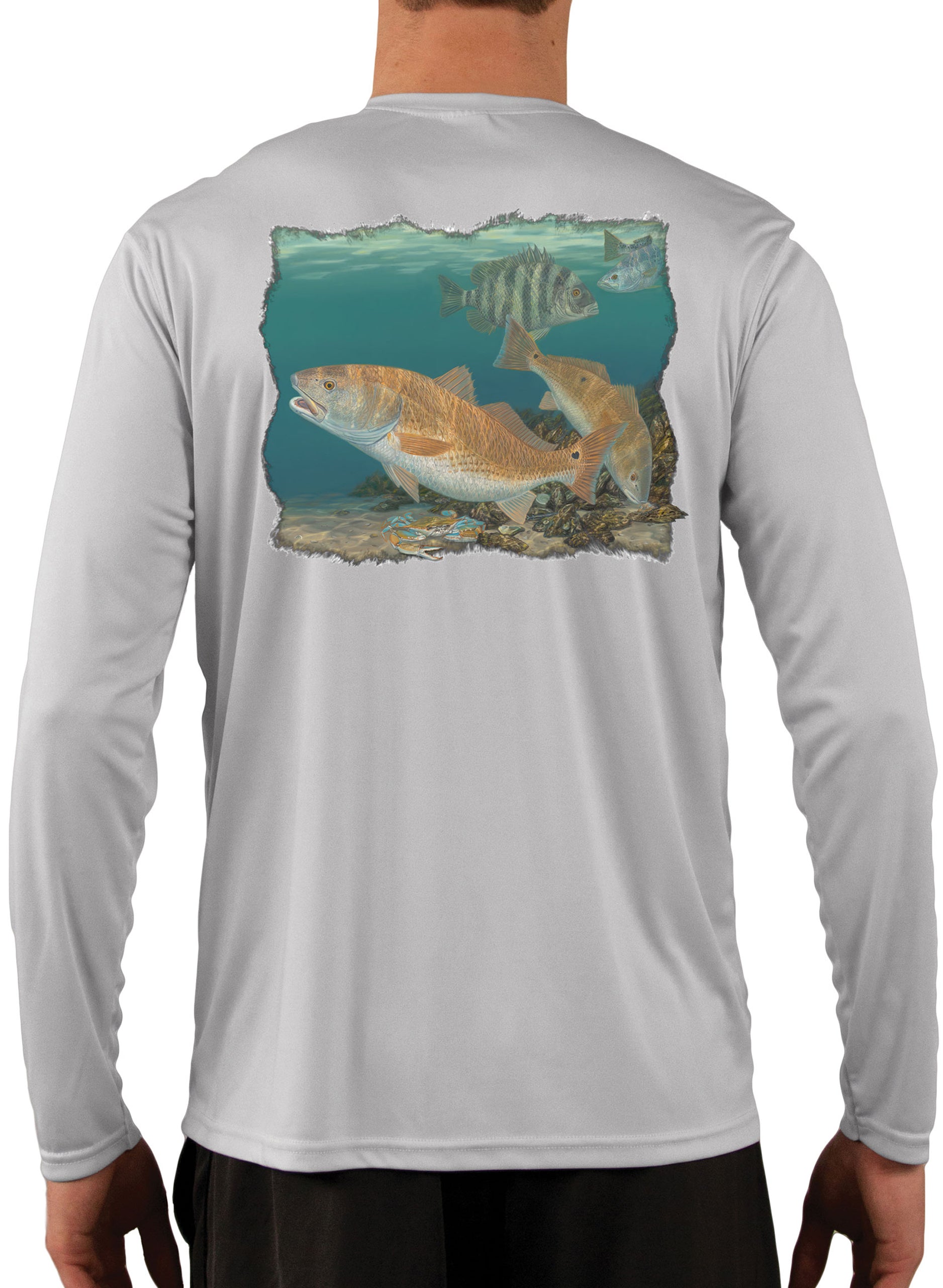 Redfish Sheepshead Design by Randy McGovern Fishing Shirts For Men ...