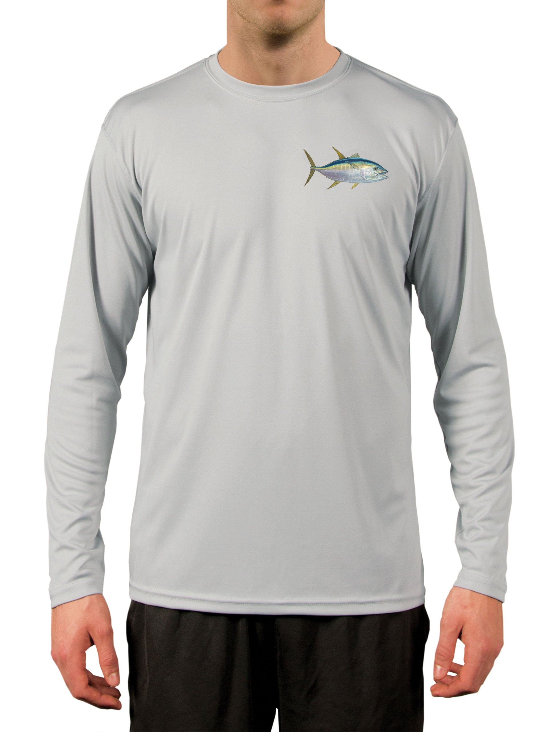 Wicked Tuna Fishing Shirts for Men Long Sleeve, Moisture Wicking 50+ UPF Fabric UV Protection Yellowfin Albacore Bluefin Tuna Fish Salt Water T-Shirt
